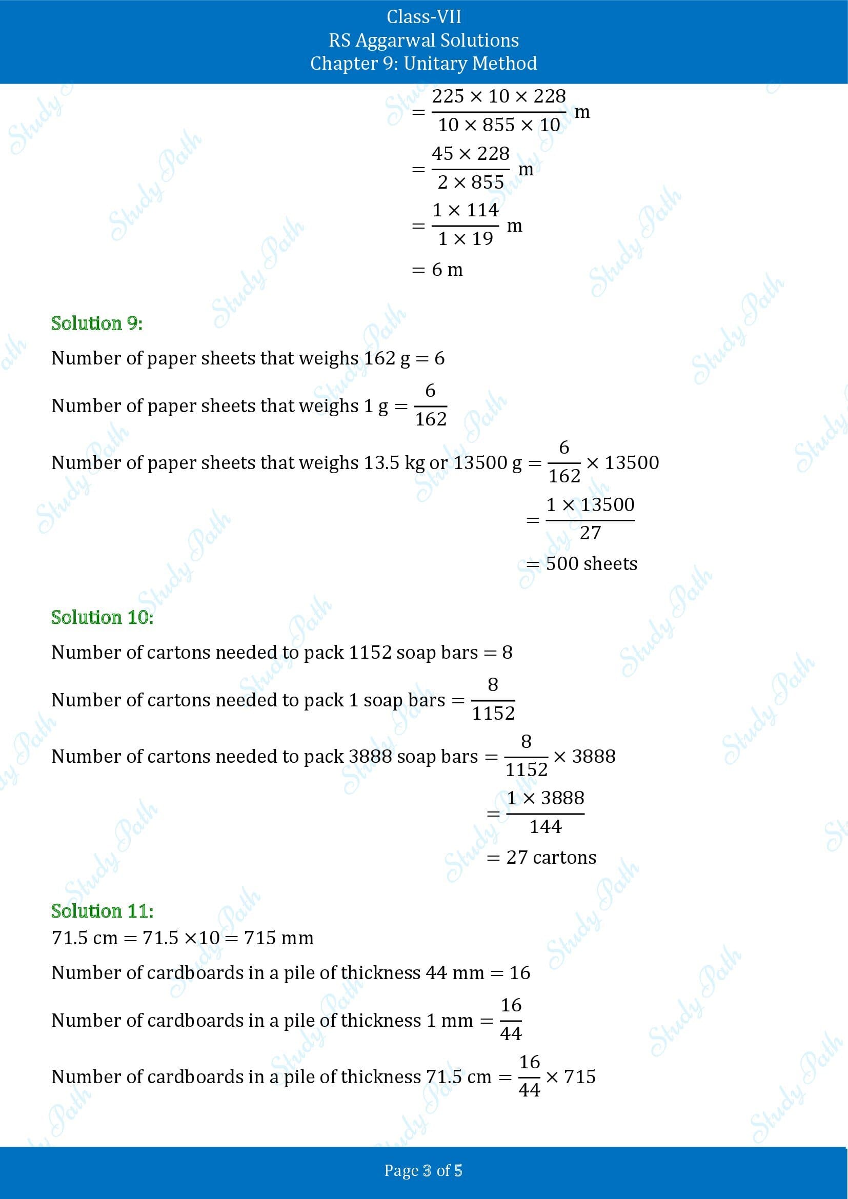 RS Aggarwal Solutions Class 7 Chapter 9 Unitary Method Exercise 9A 00003