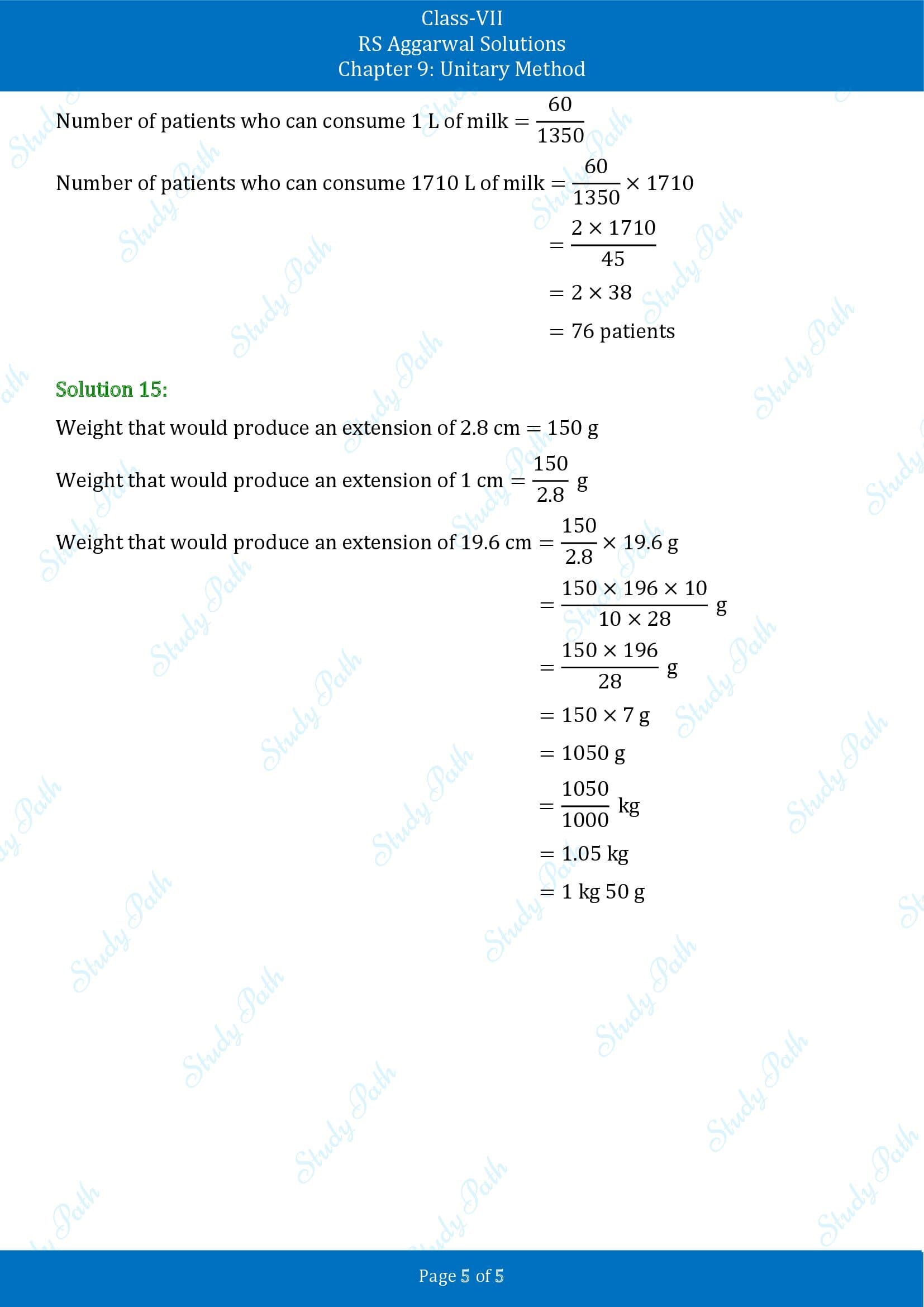 RS Aggarwal Solutions Class 7 Chapter 9 Unitary Method Exercise 9A 00005