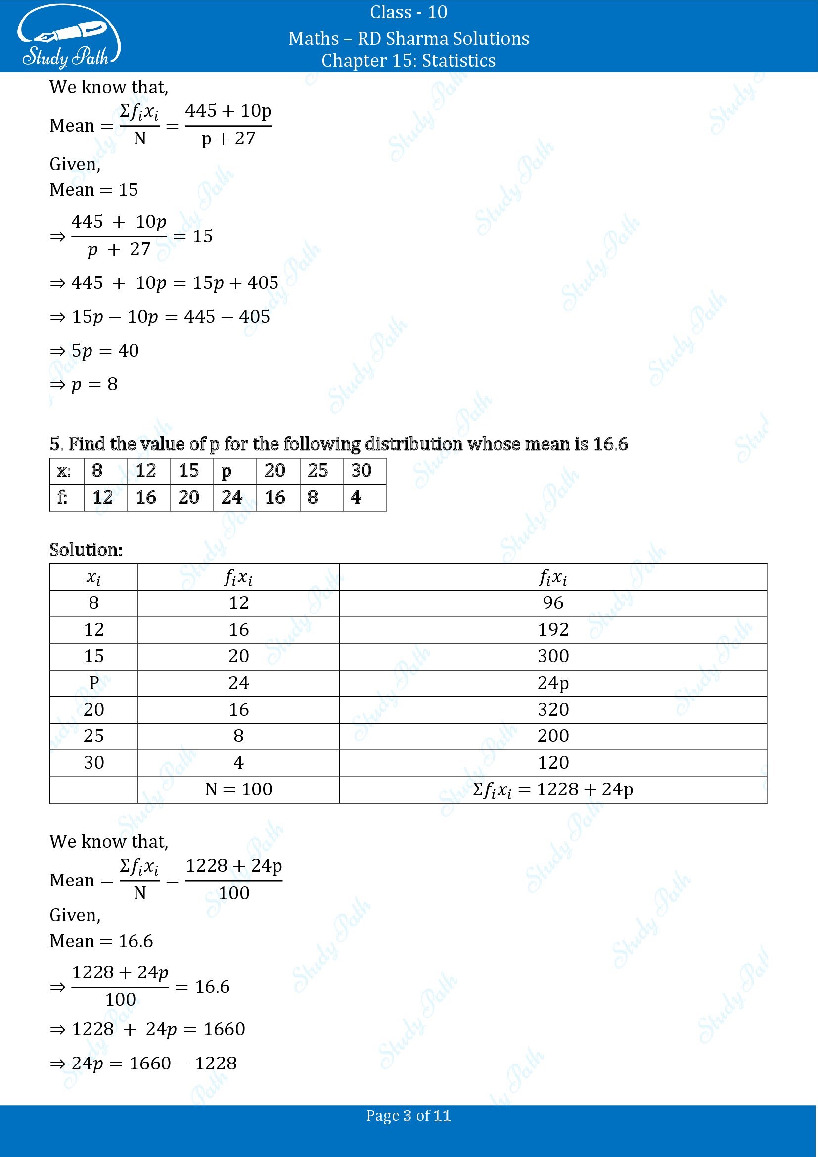 RD Sharma Solutions Class 10 Chapter 15 Statistics Exercise 15.1 00003