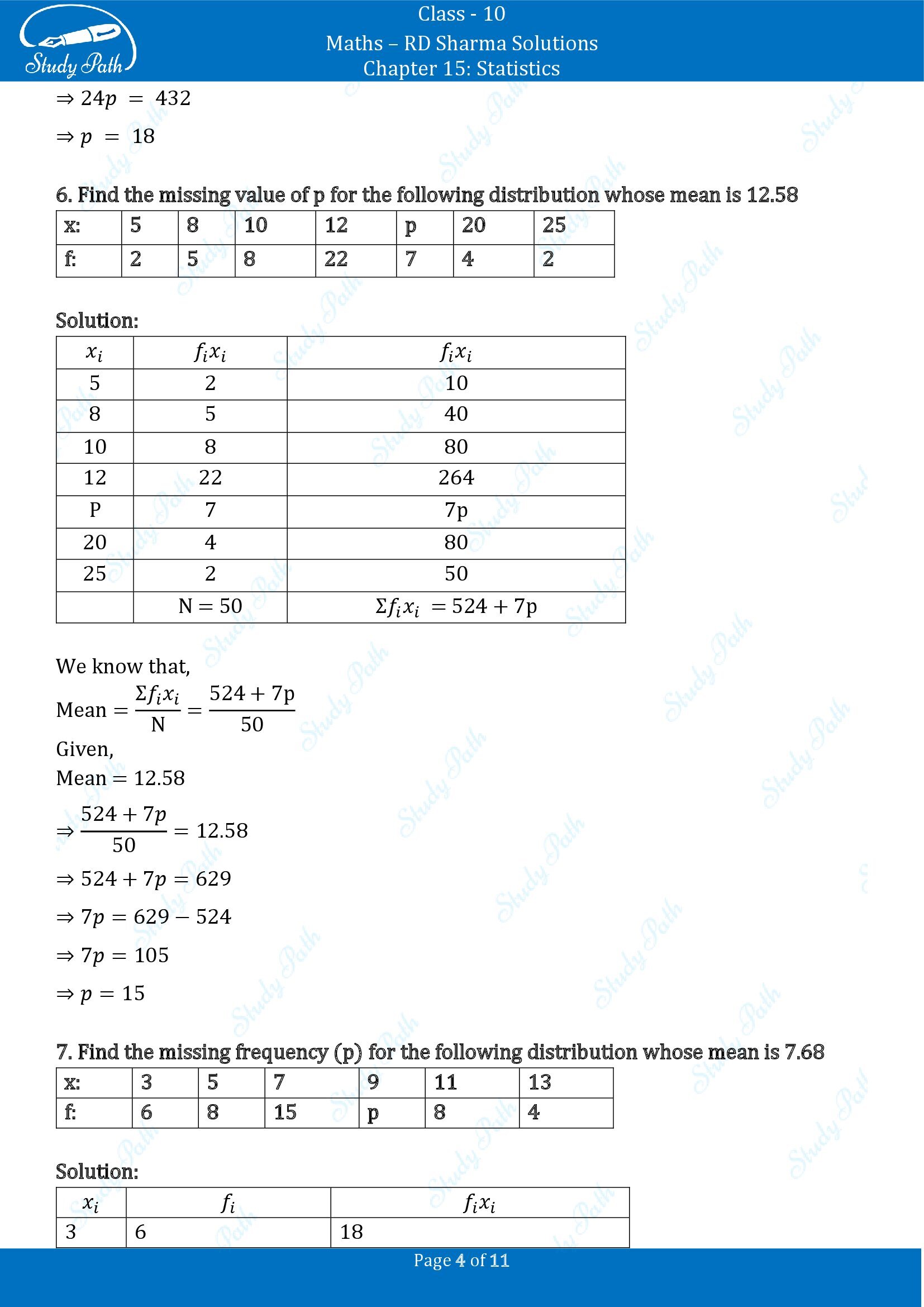 RD Sharma Solutions Class 10 Chapter 15 Statistics Exercise 15.1 00004