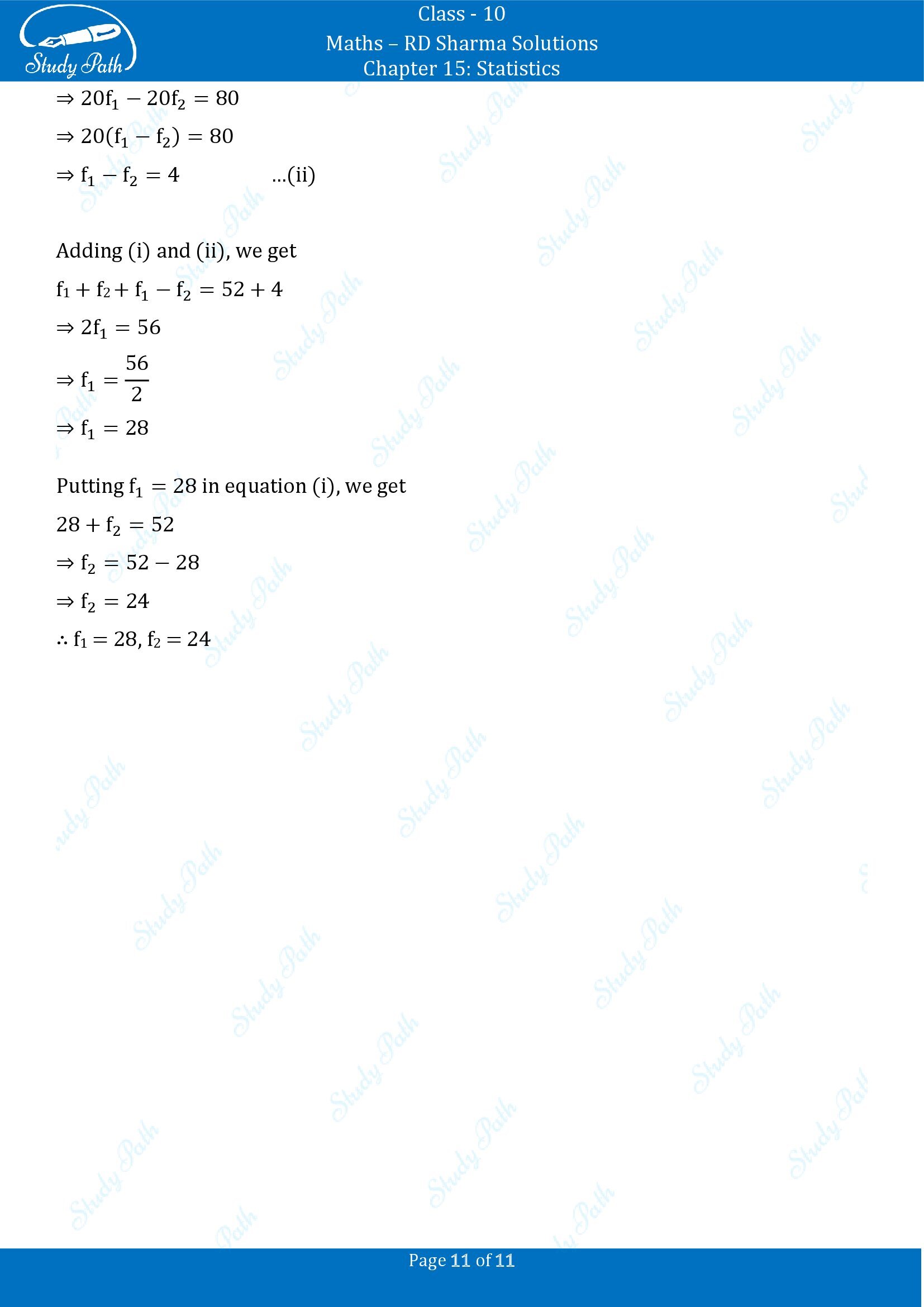 RD Sharma Solutions Class 10 Chapter 15 Statistics Exercise 15.1 00011