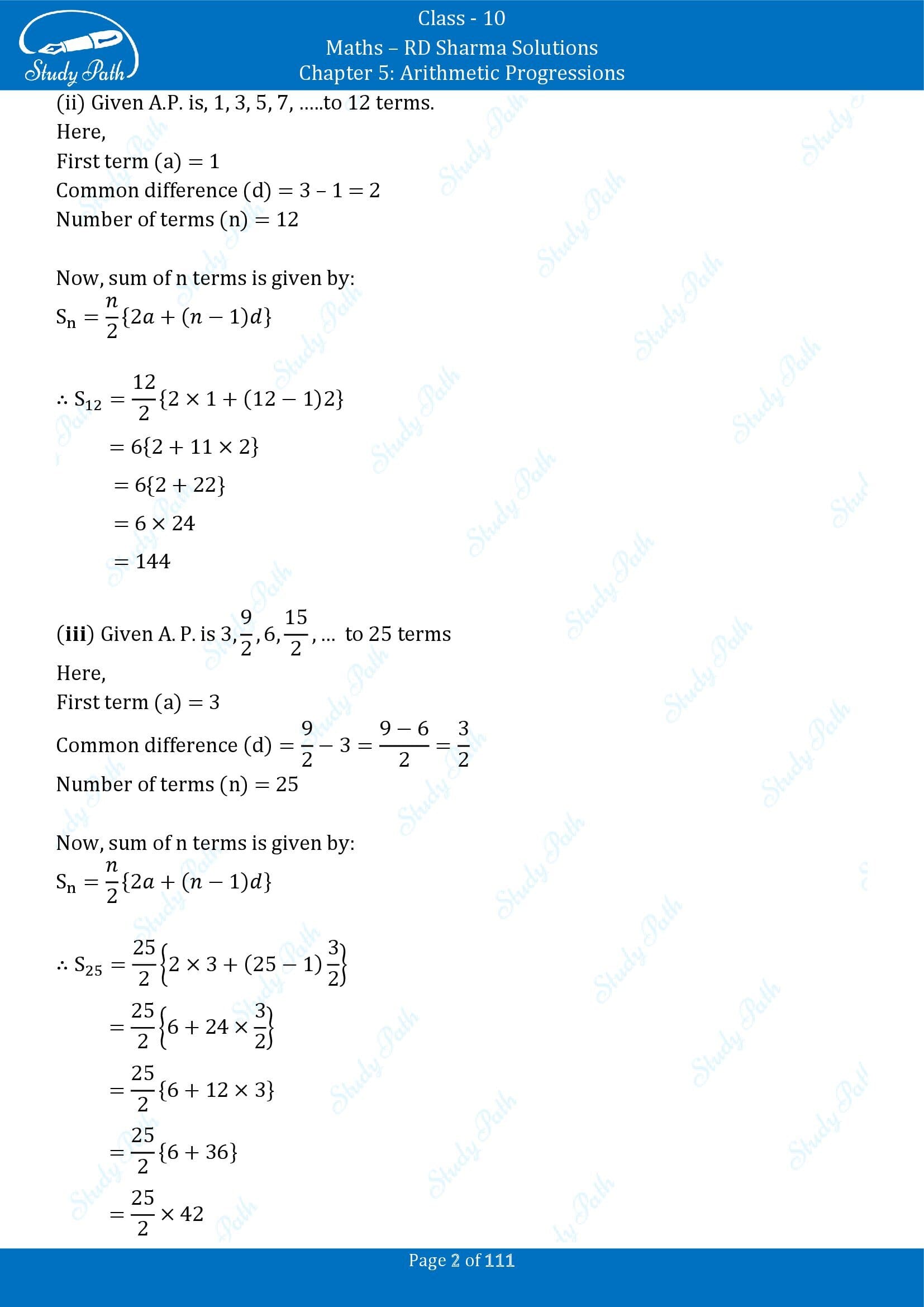 RD Sharma Solutions Class 10 Chapter 5 Arithmetic Progressions Exercise 5.6 00002