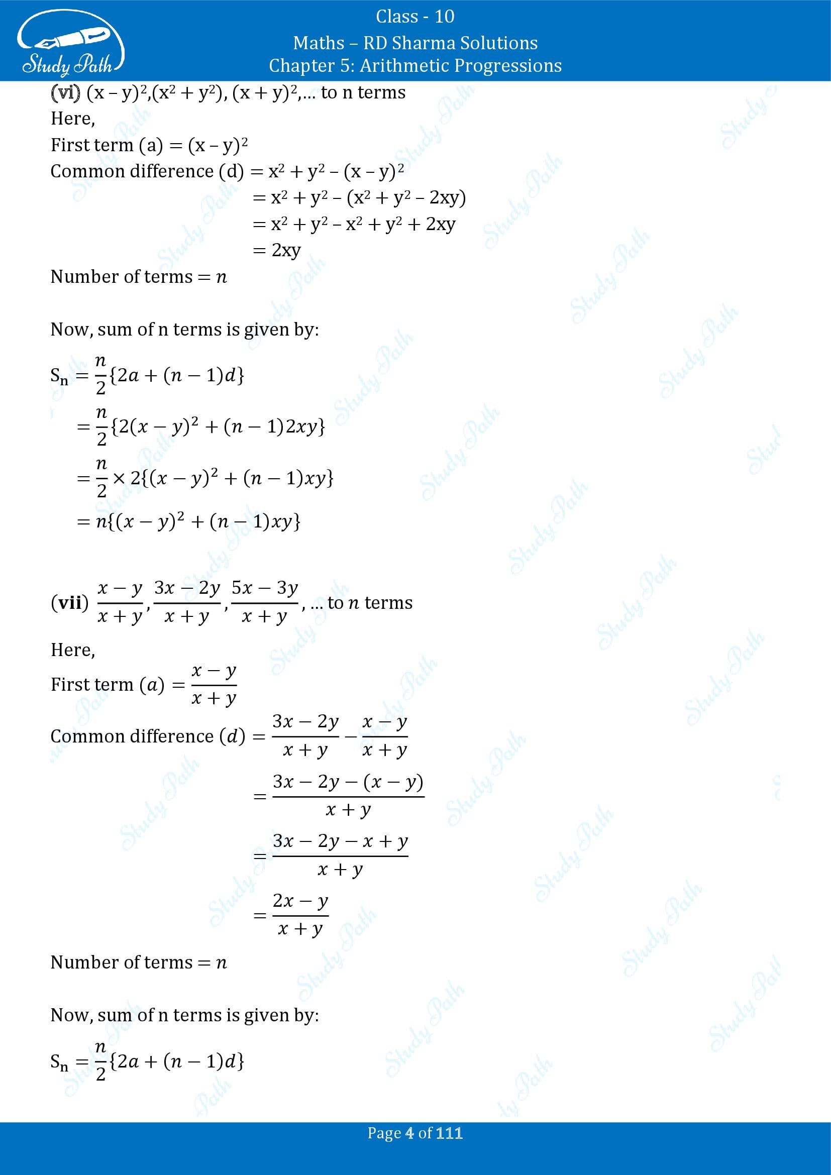 RD Sharma Solutions Class 10 Chapter 5 Arithmetic Progressions Exercise 5.6 00004