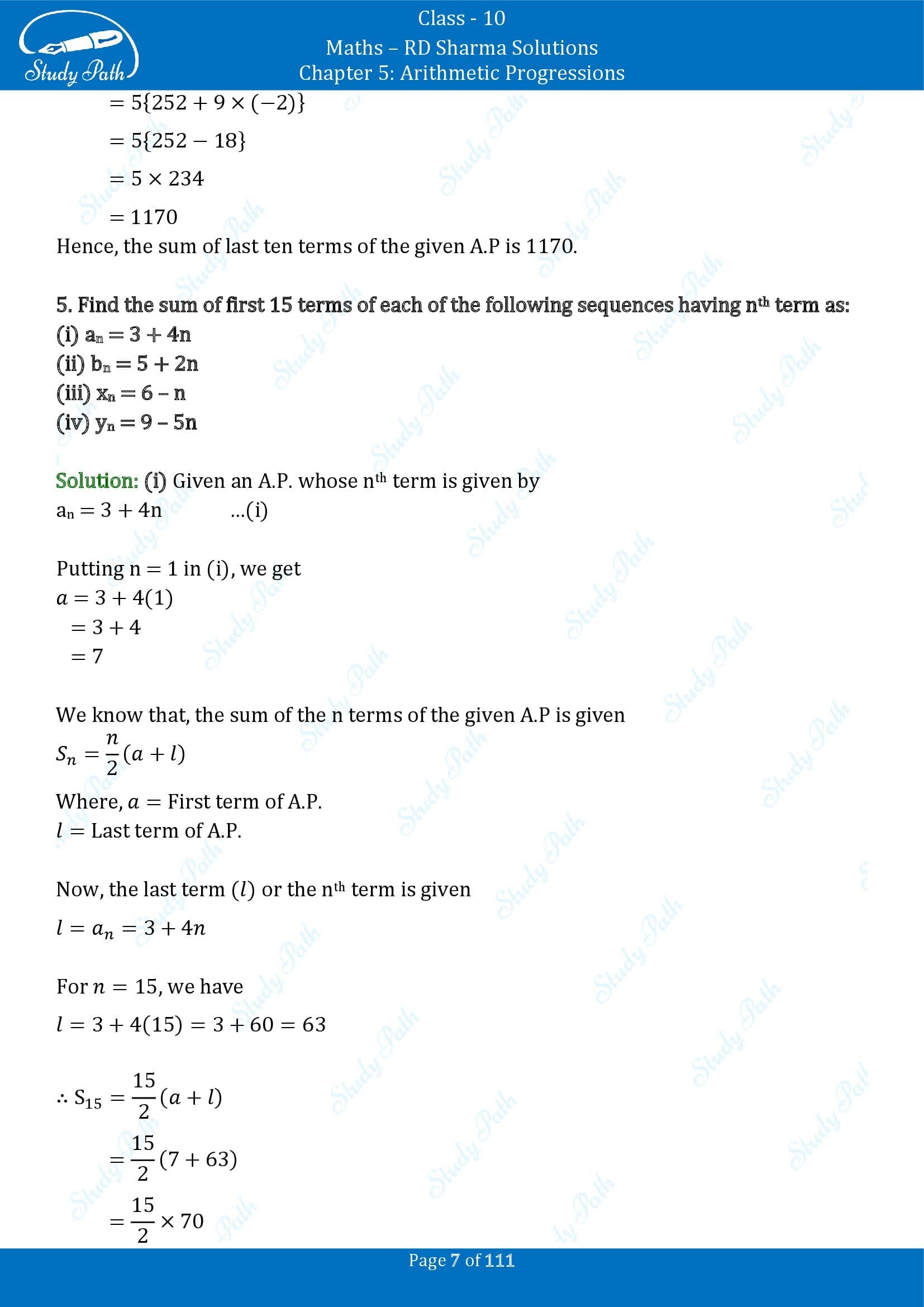 RD Sharma Solutions Class 10 Chapter 5 Arithmetic Progressions Exercise 5.6 00007