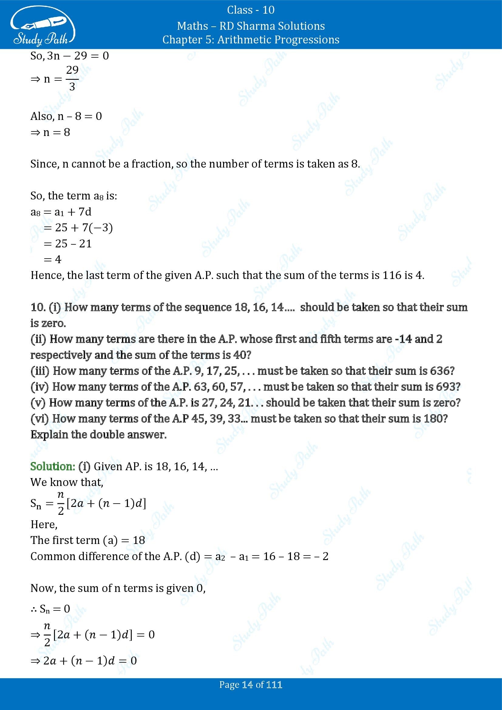 RD Sharma Solutions Class 10 Chapter 5 Arithmetic Progressions Exercise 5.6 00014