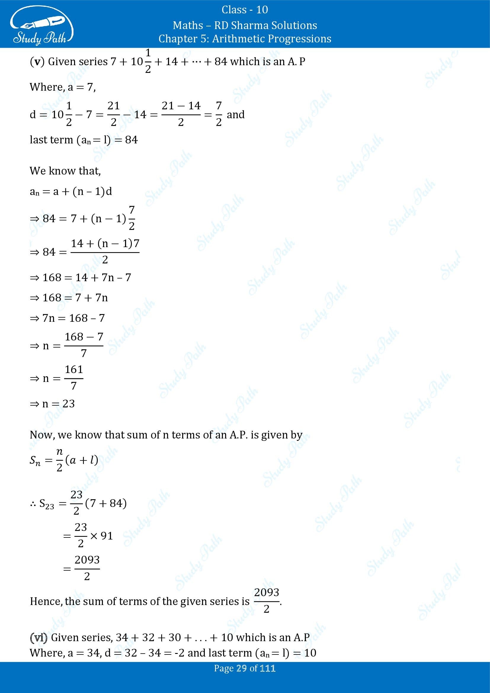 RD Sharma Solutions Class 10 Chapter 5 Arithmetic Progressions Exercise 5.6 00029