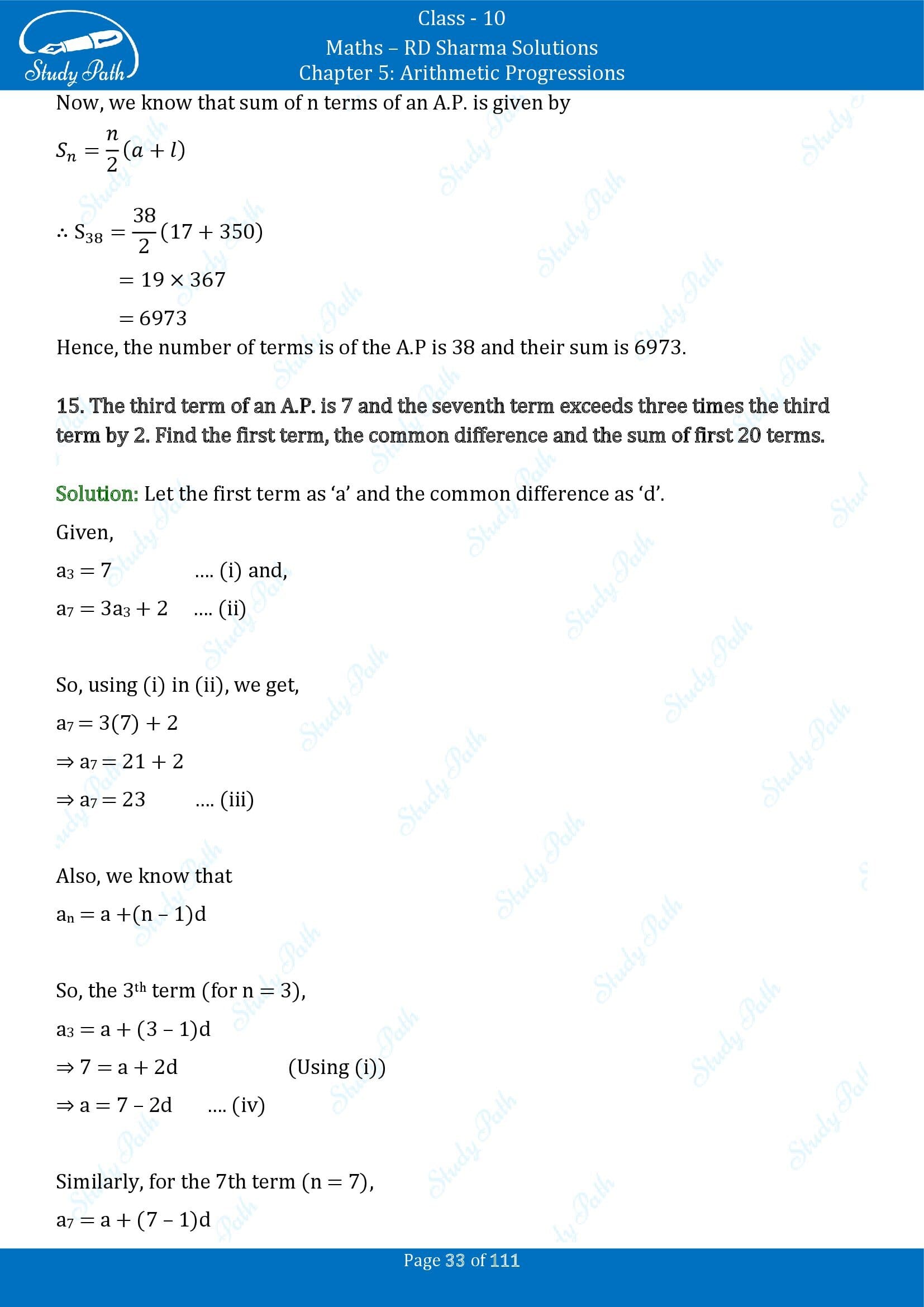 RD Sharma Solutions Class 10 Chapter 5 Arithmetic Progressions Exercise 5.6 00033