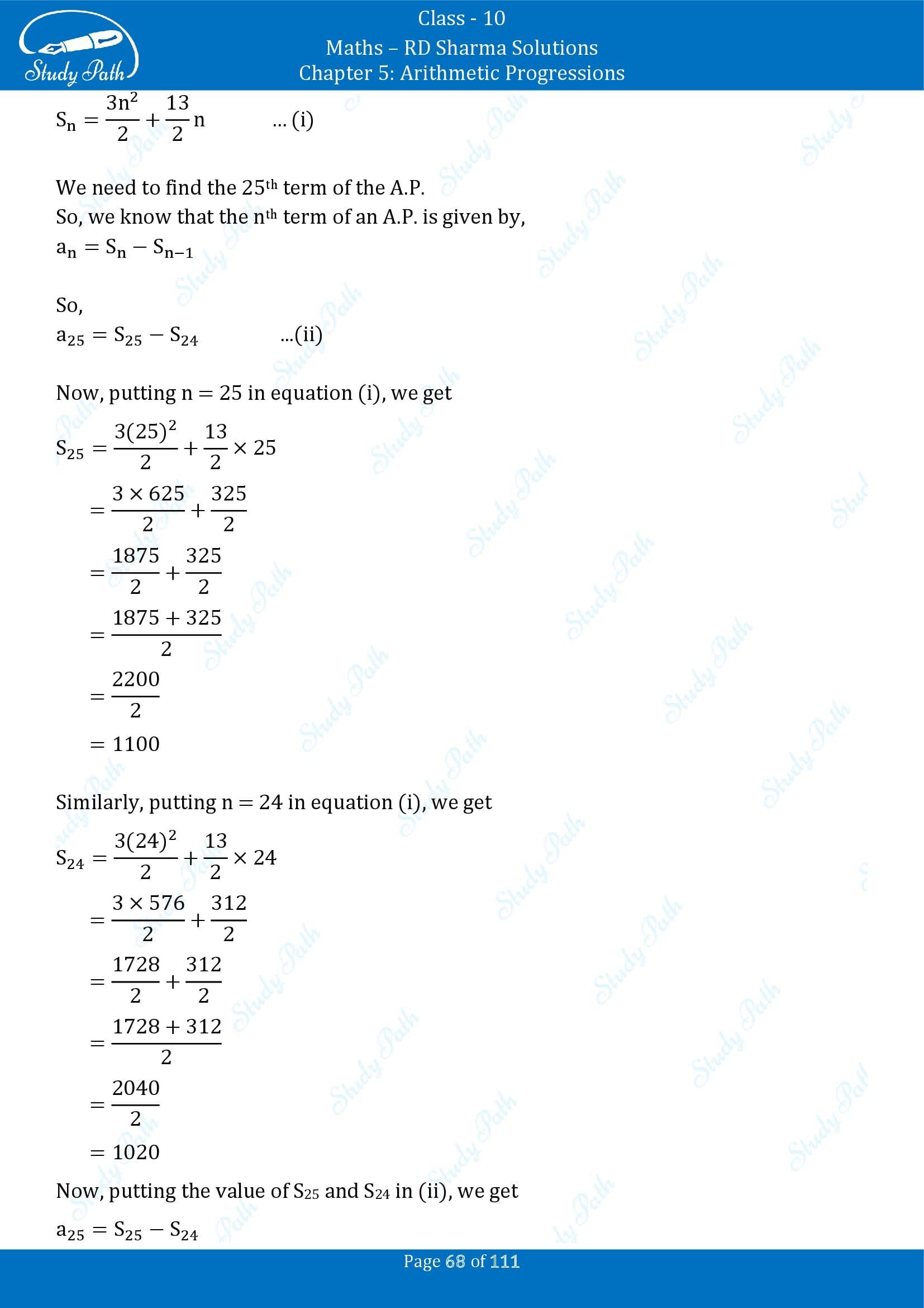 RD Sharma Solutions Class 10 Chapter 5 Arithmetic Progressions Exercise 5.6 00068