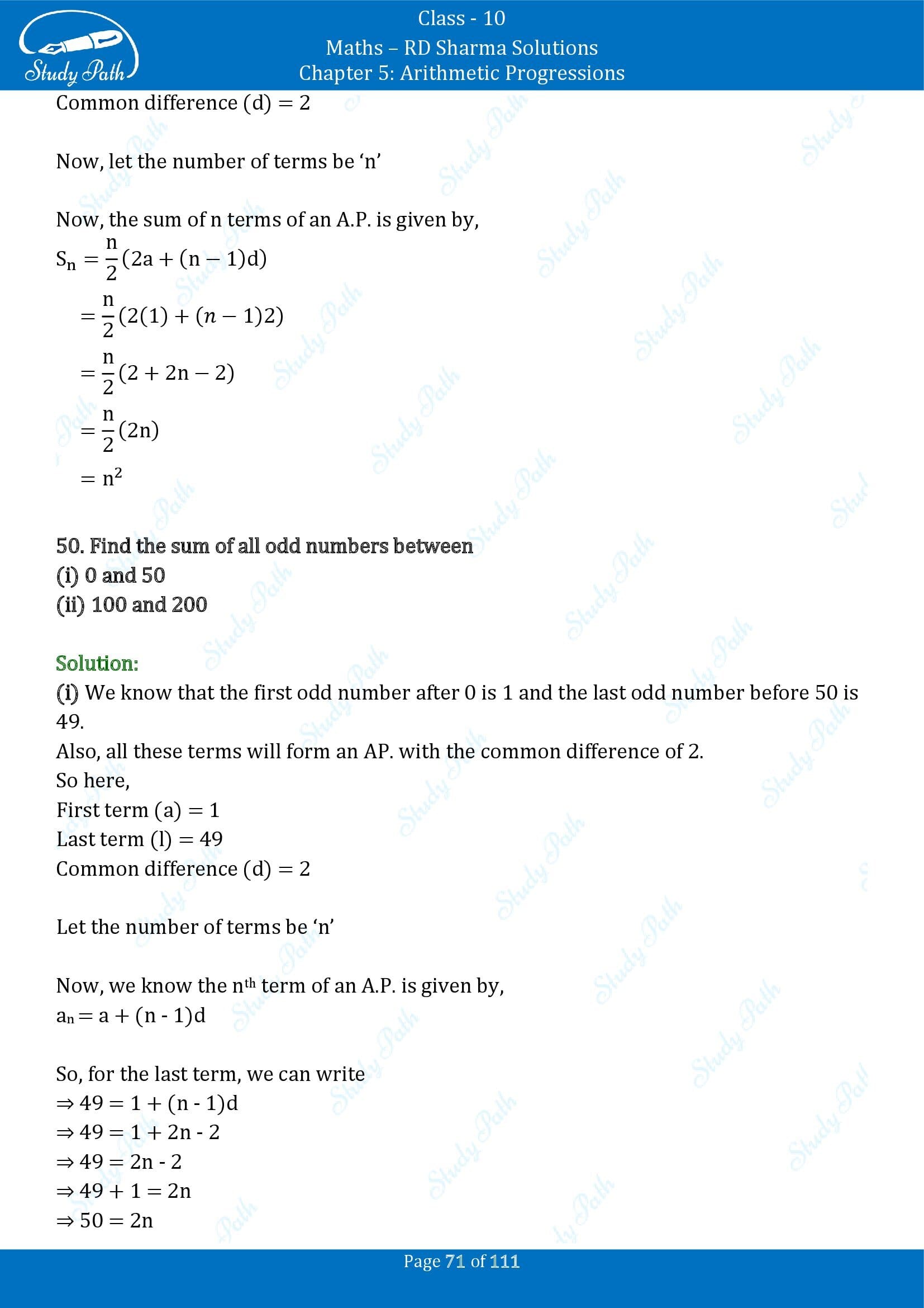 RD Sharma Solutions Class 10 Chapter 5 Arithmetic Progressions Exercise 5.6 00071