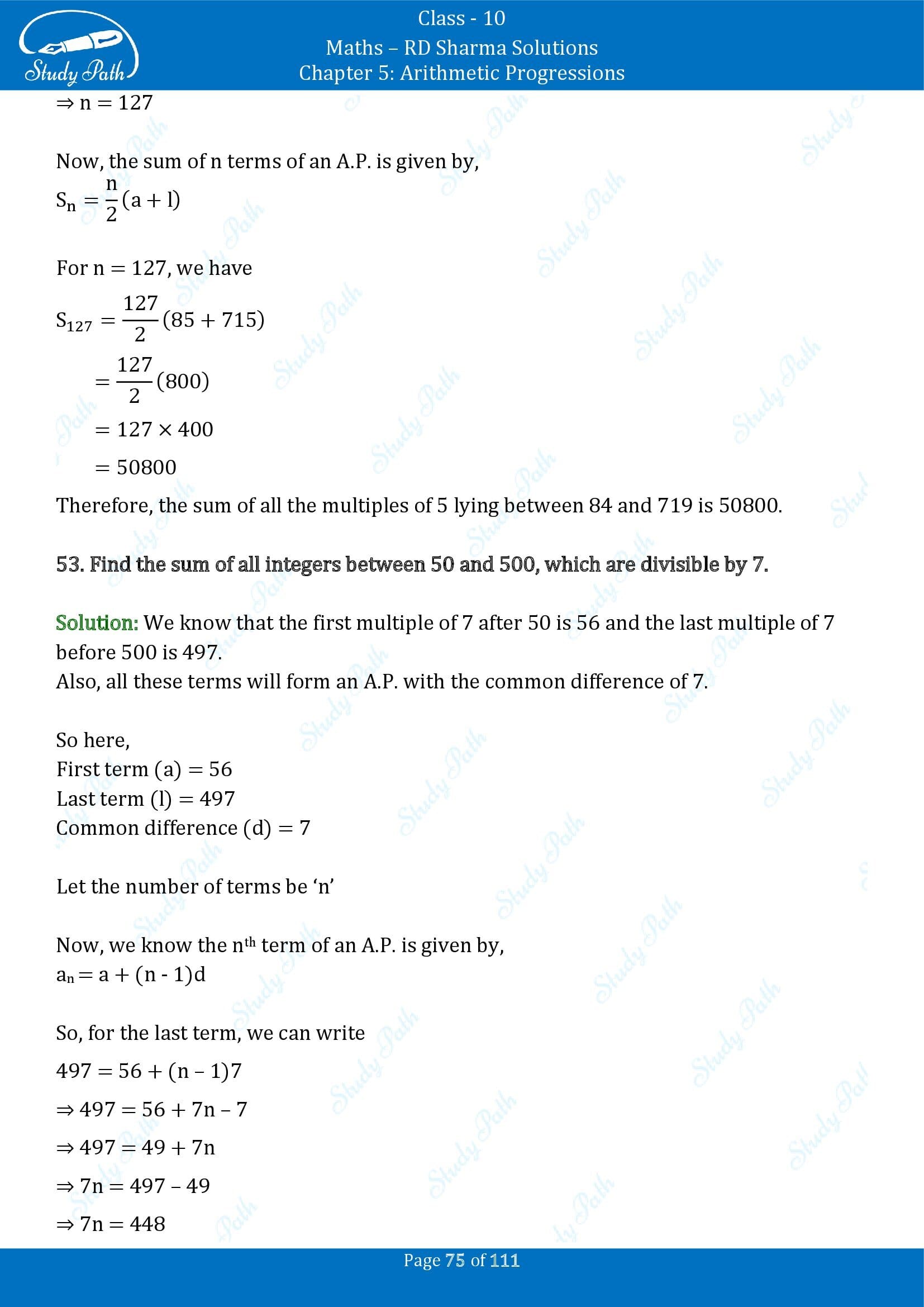 RD Sharma Solutions Class 10 Chapter 5 Arithmetic Progressions Exercise 5.6 00075