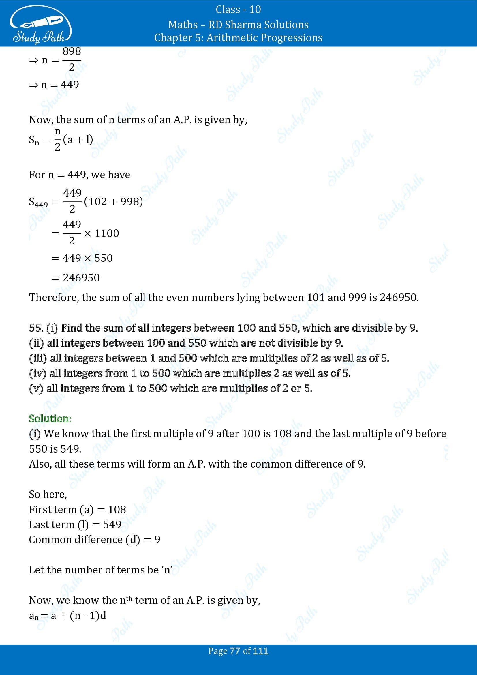 RD Sharma Solutions Class 10 Chapter 5 Arithmetic Progressions Exercise 5.6 00077