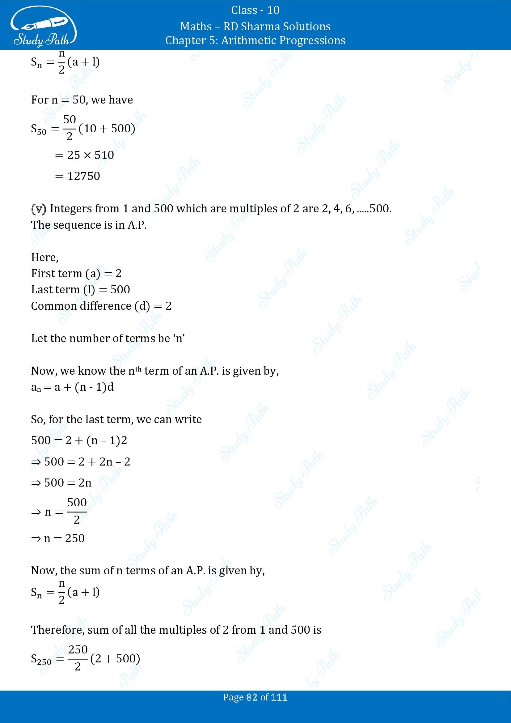 RD Sharma Solutions Class 10 Chapter 5 Arithmetic Progressions Exercise 5.6 00082