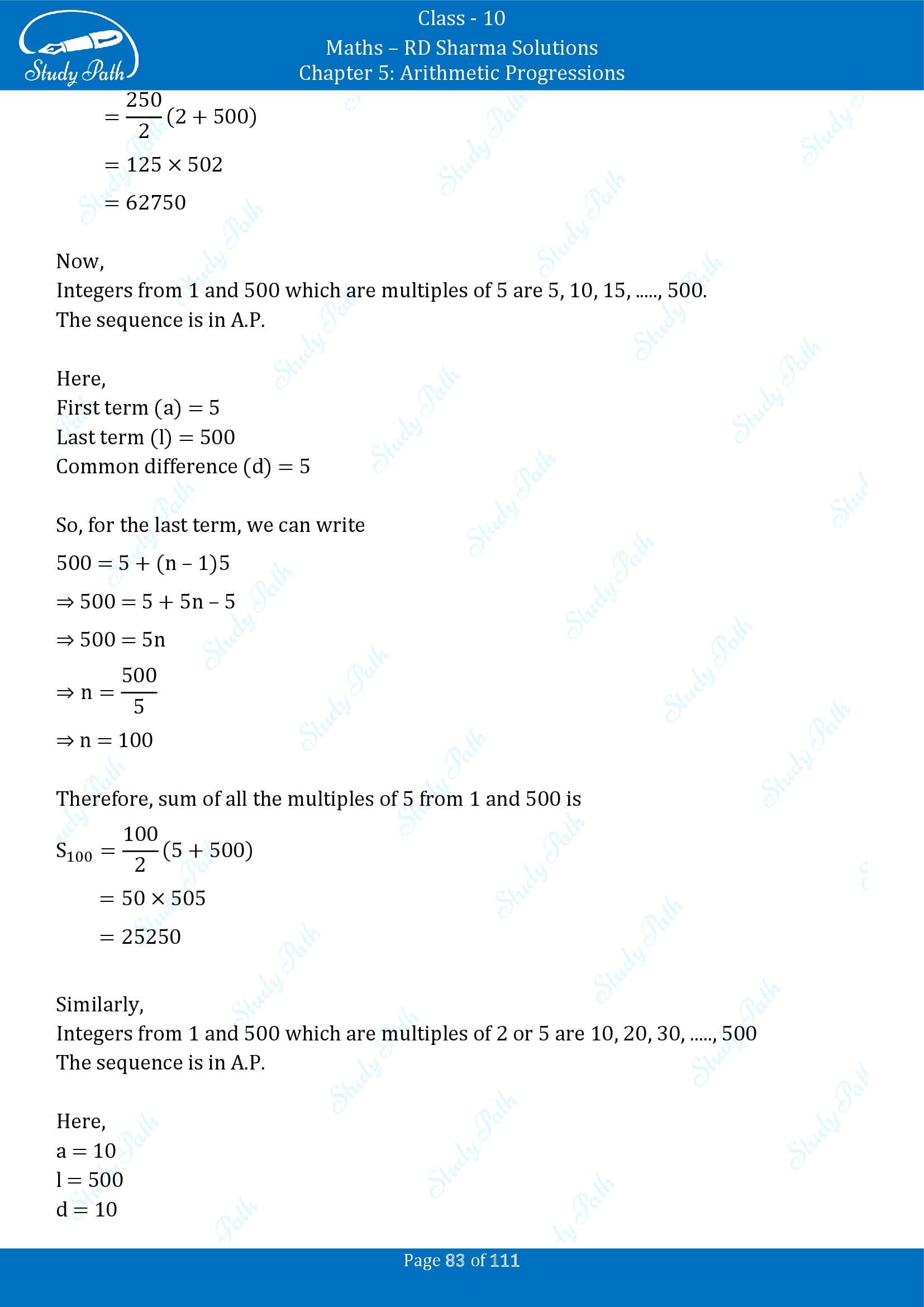 RD Sharma Solutions Class 10 Chapter 5 Arithmetic Progressions Exercise 5.6 00083