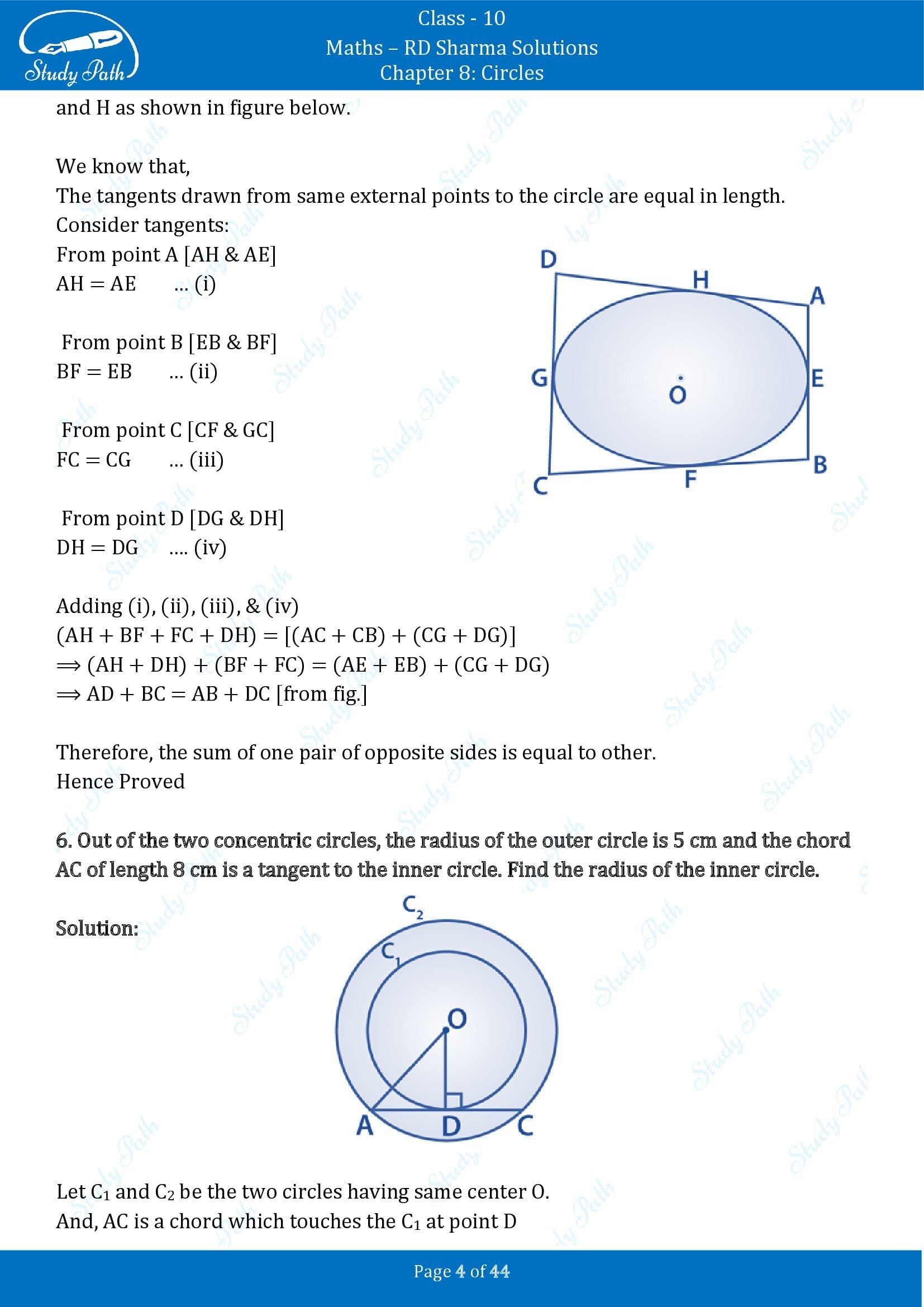 RD Sharma Solutions Class 10 Chapter 8 Circles Exercise 8.2 00004