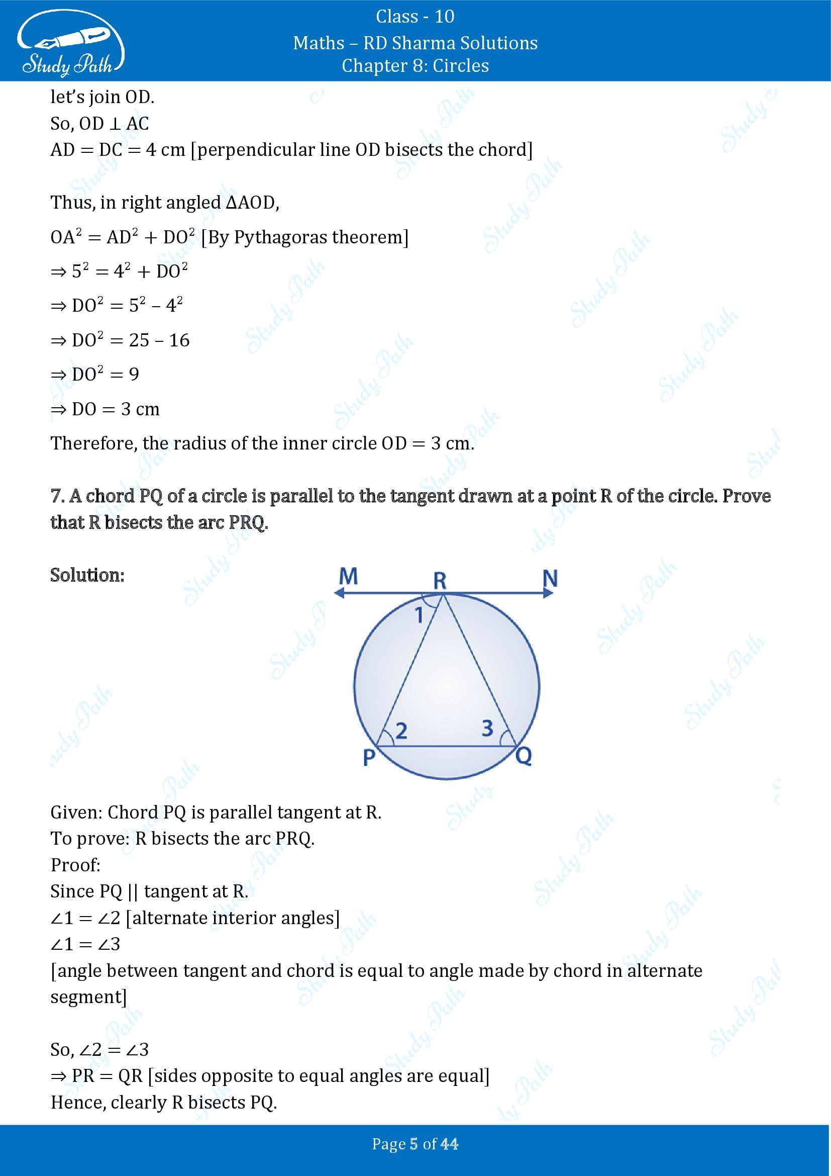 RD Sharma Solutions Class 10 Chapter 8 Circles Exercise 8.2 00005
