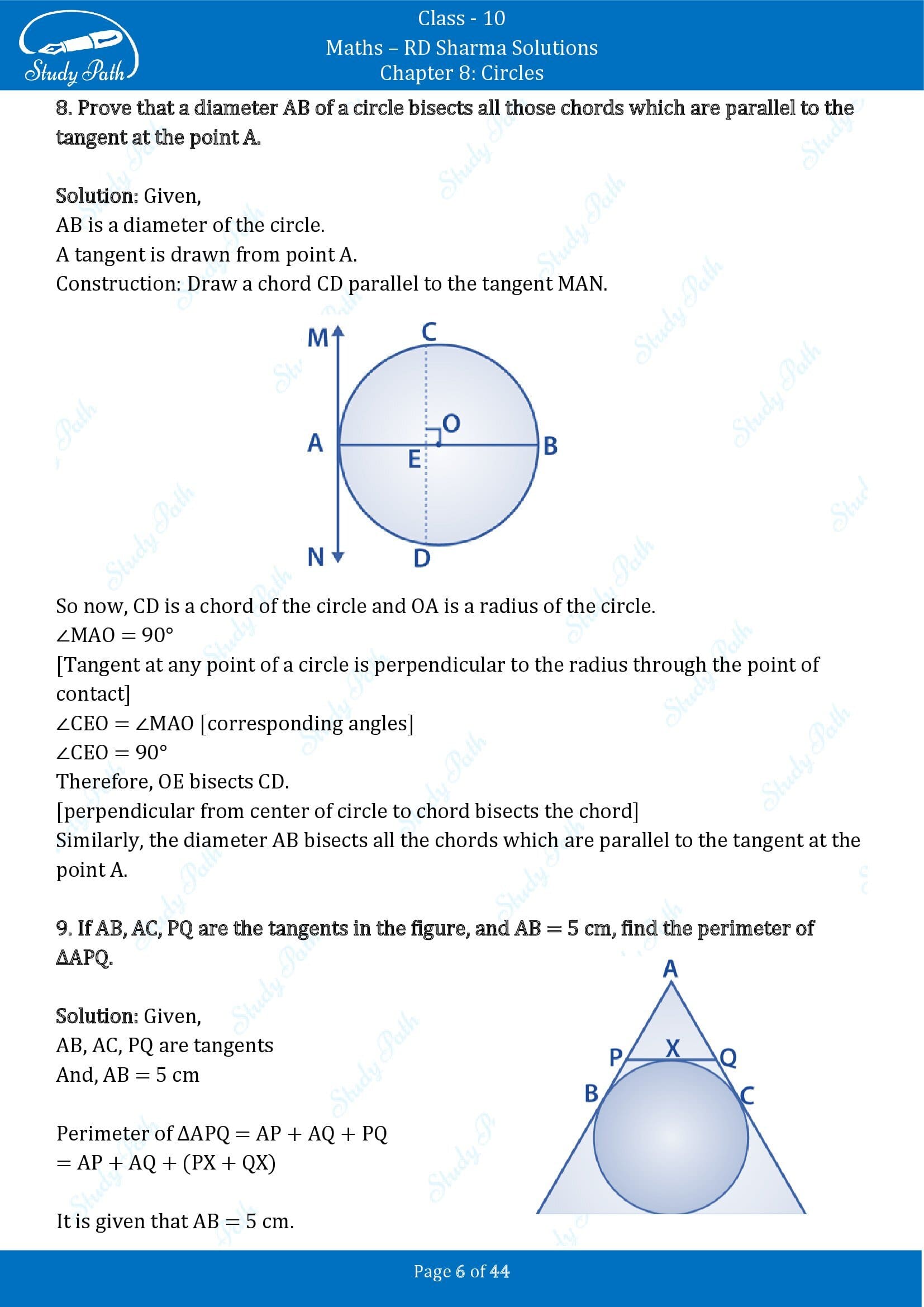 RD Sharma Solutions Class 10 Chapter 8 Circles Exercise 8.2 00006