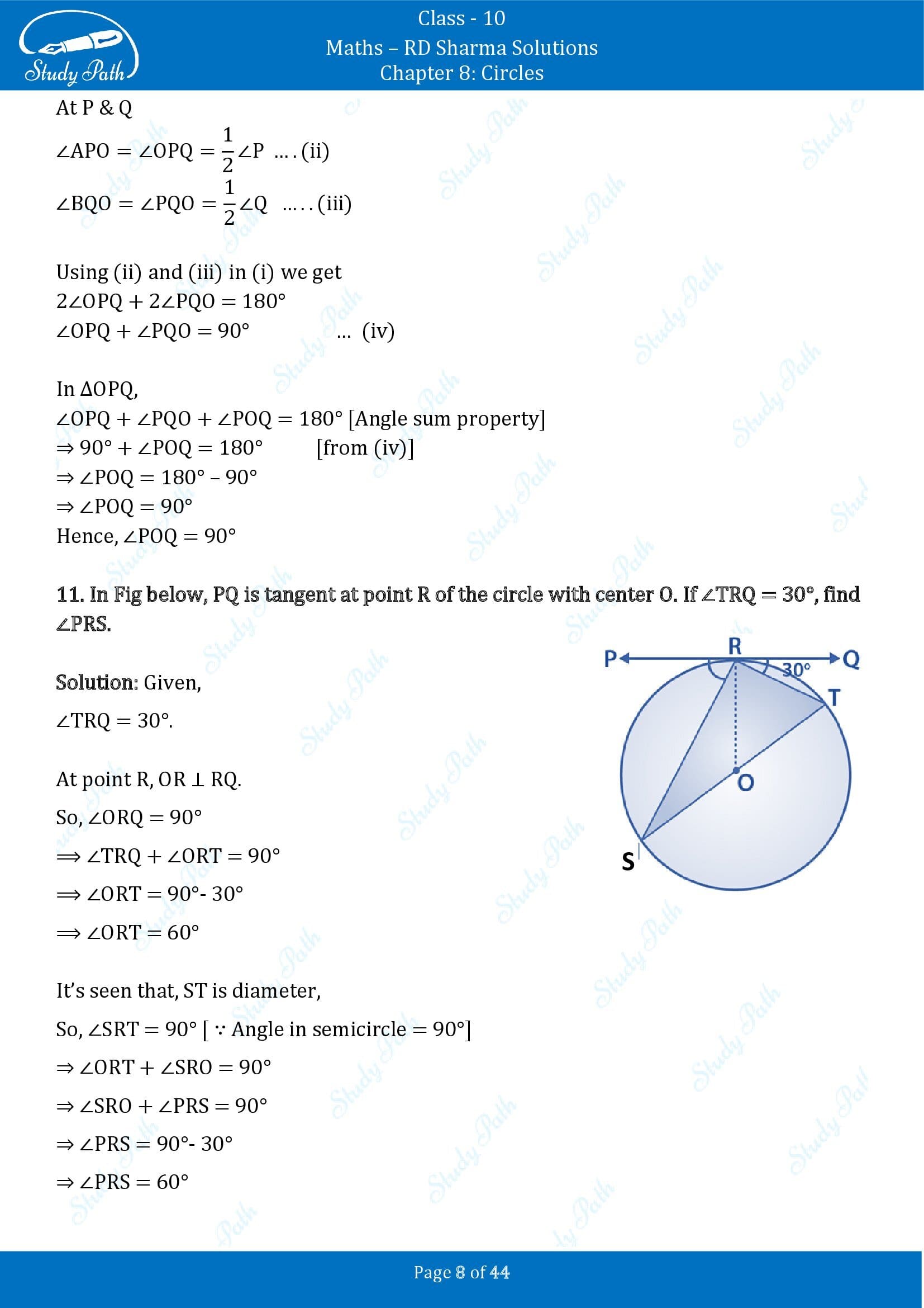 RD Sharma Solutions Class 10 Chapter 8 Circles Exercise 8.2 00008