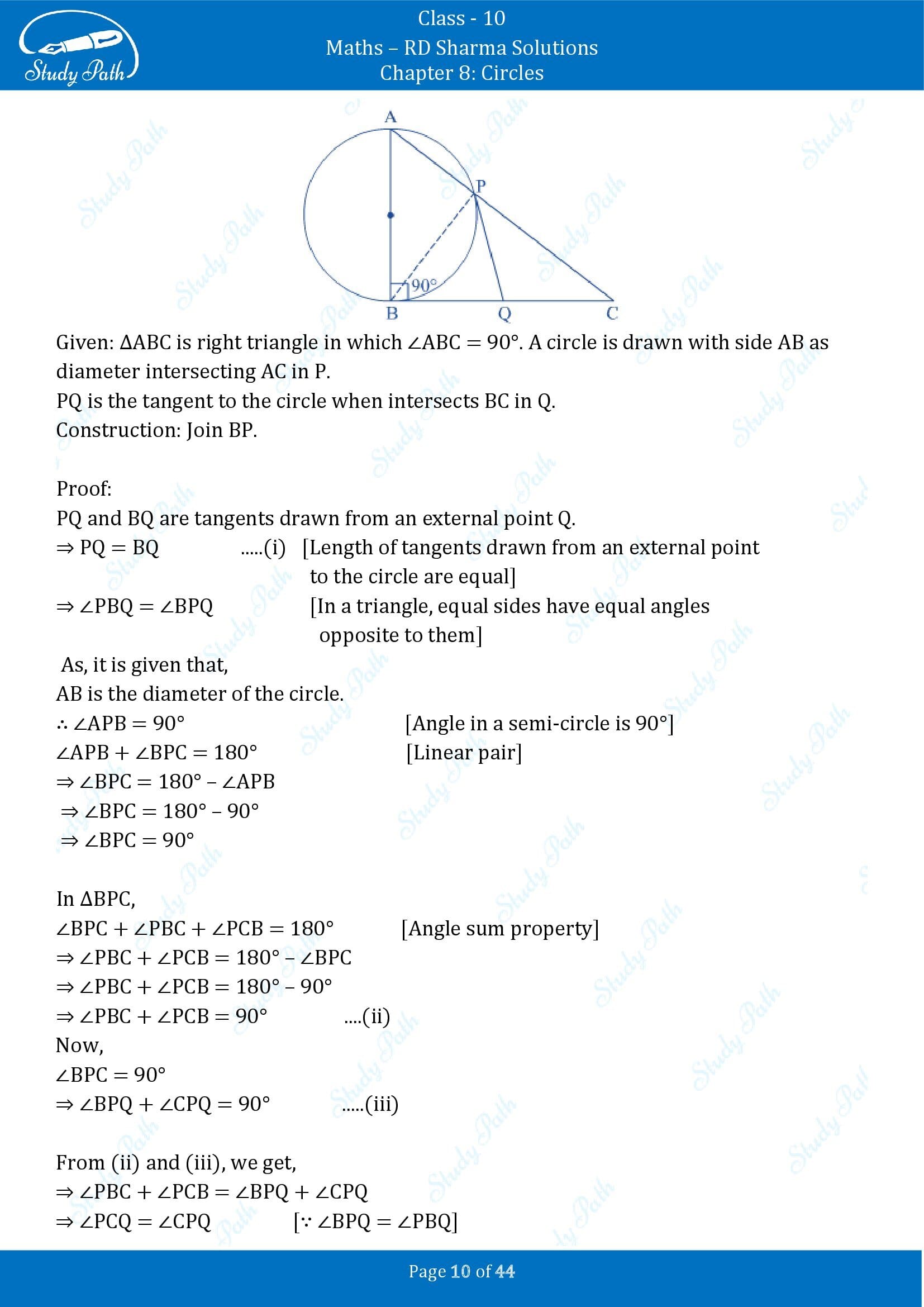RD Sharma Solutions Class 10 Chapter 8 Circles Exercise 8.2 00010