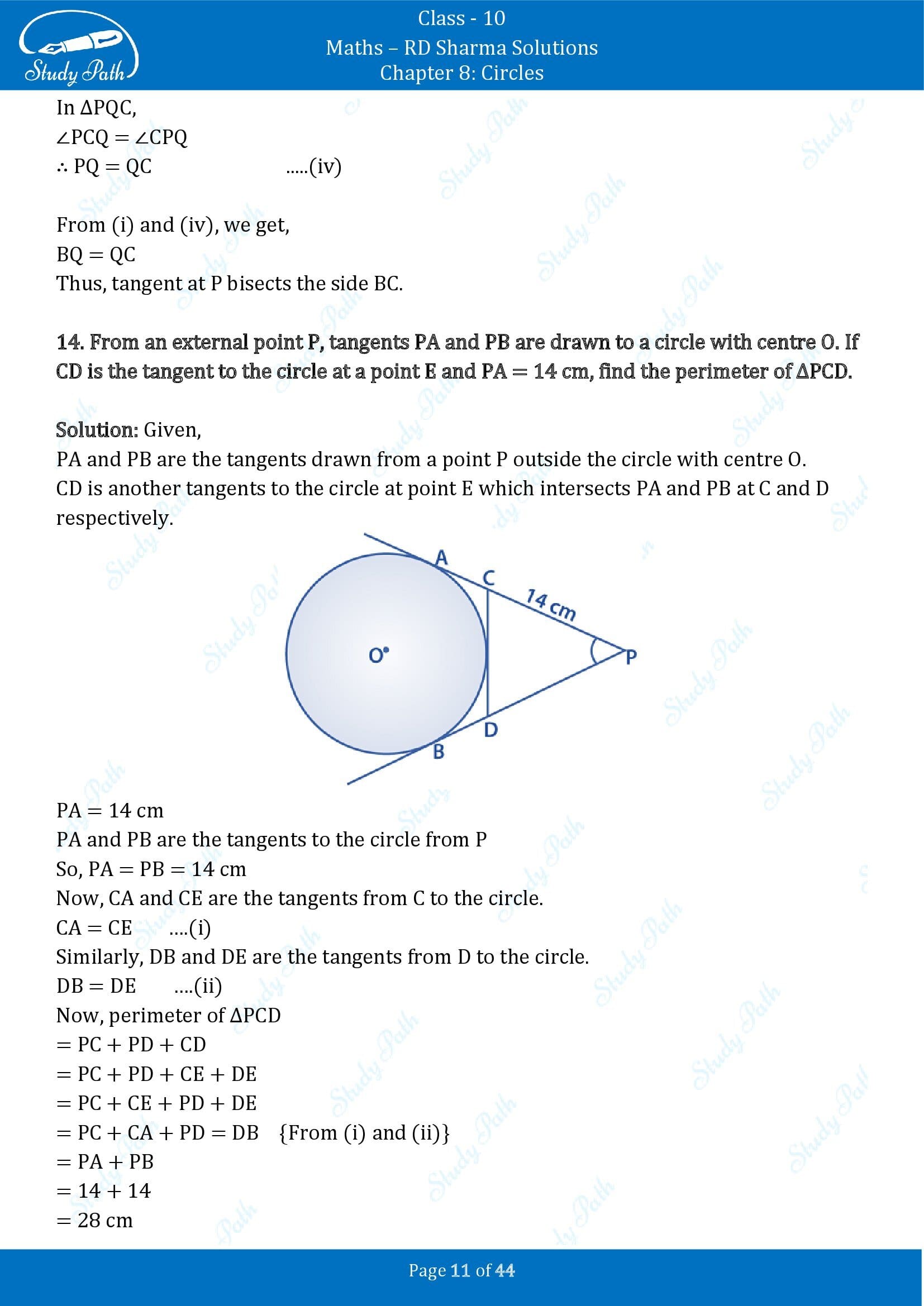 RD Sharma Solutions Class 10 Chapter 8 Circles Exercise 8.2 00011