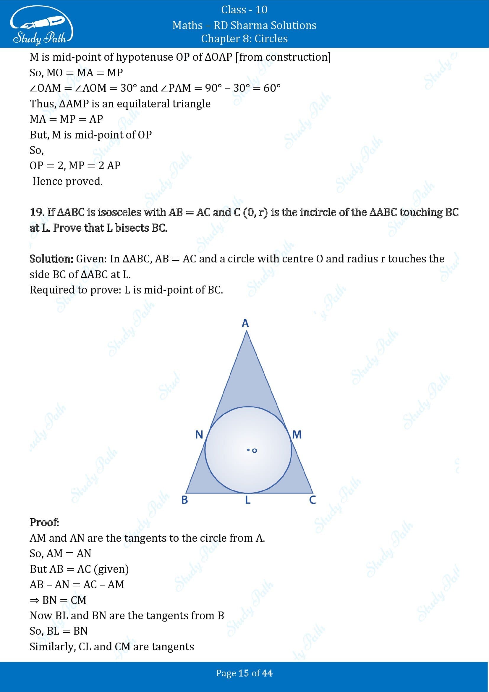 RD Sharma Solutions Class 10 Chapter 8 Circles Exercise 8.2 00015