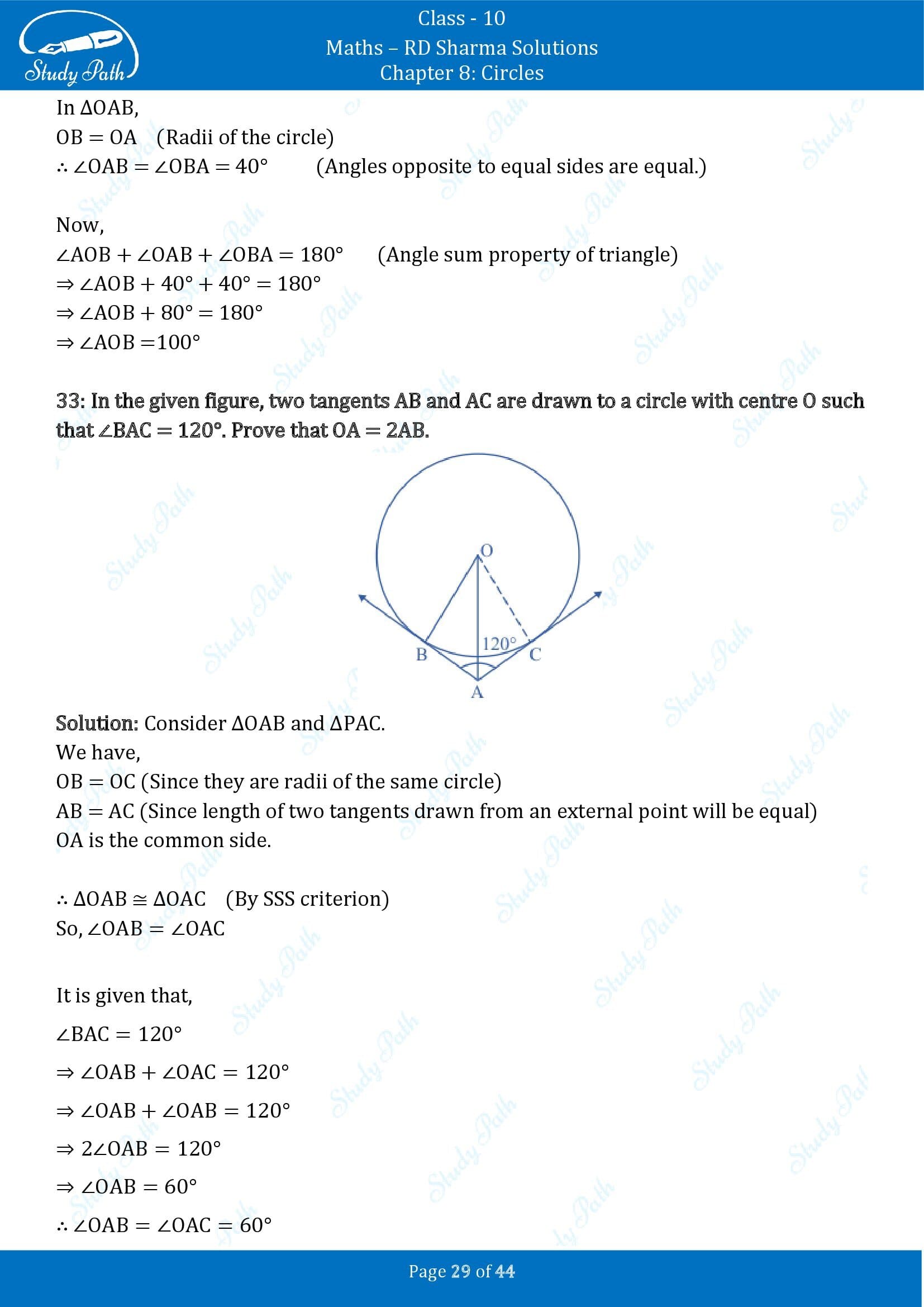 RD Sharma Solutions Class 10 Chapter 8 Circles Exercise 8.2 00029