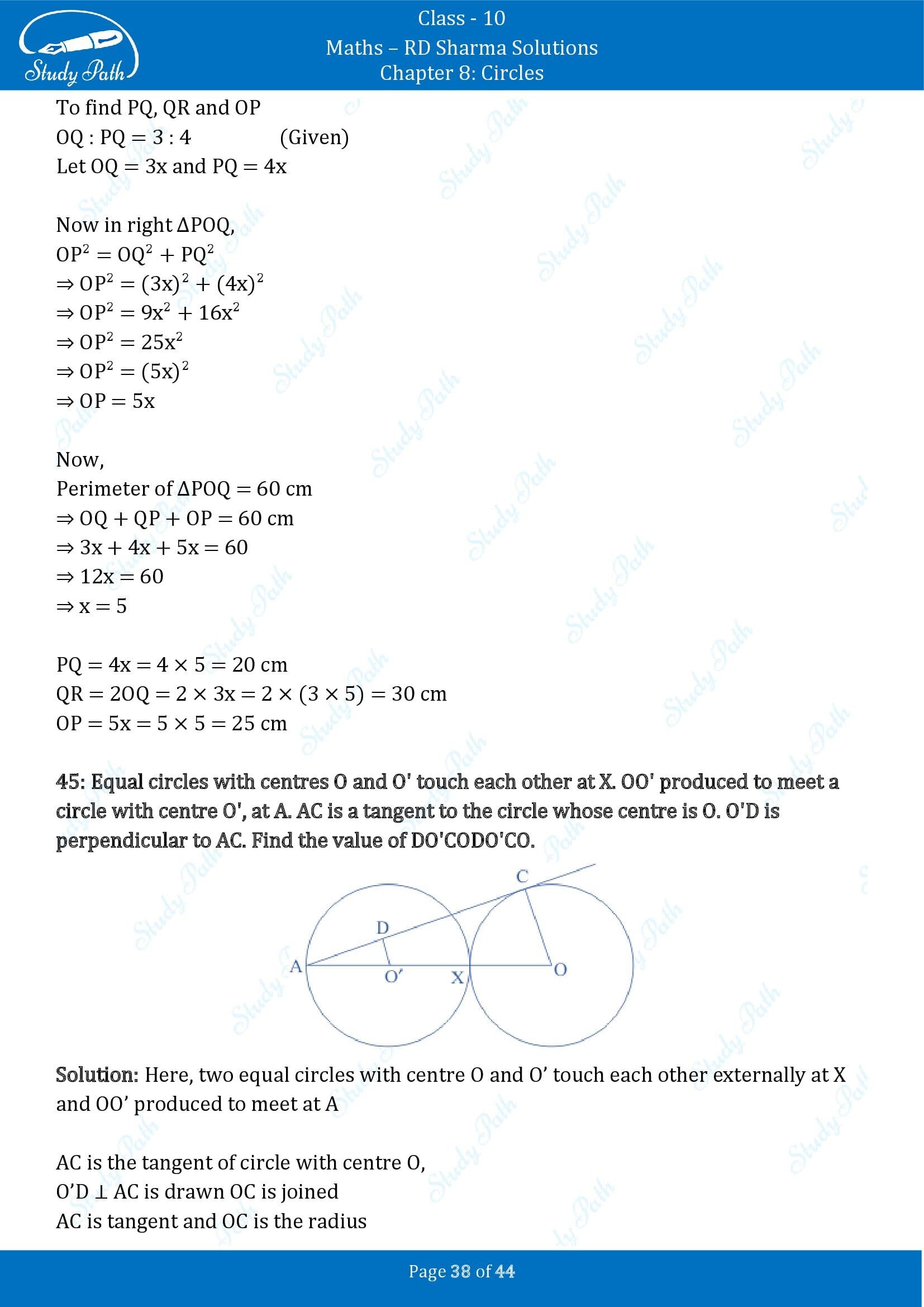 RD Sharma Solutions Class 10 Chapter 8 Circles Exercise 8.2 00038