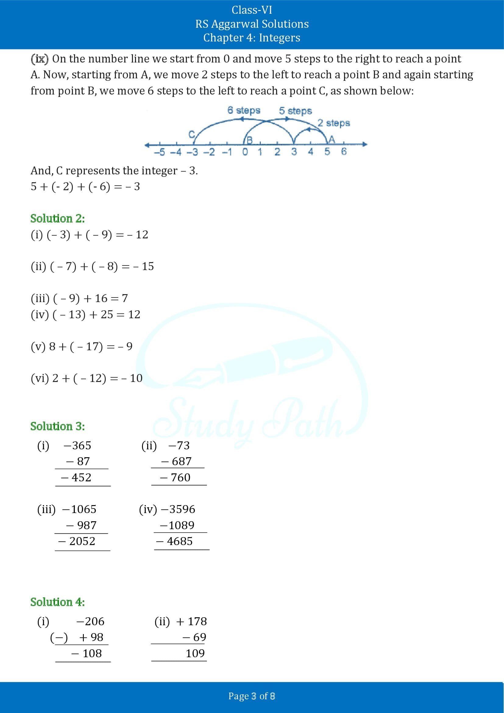 RS Aggarwal Solutions Class 6 Chapter 4 Integers Exercise 4B 00003