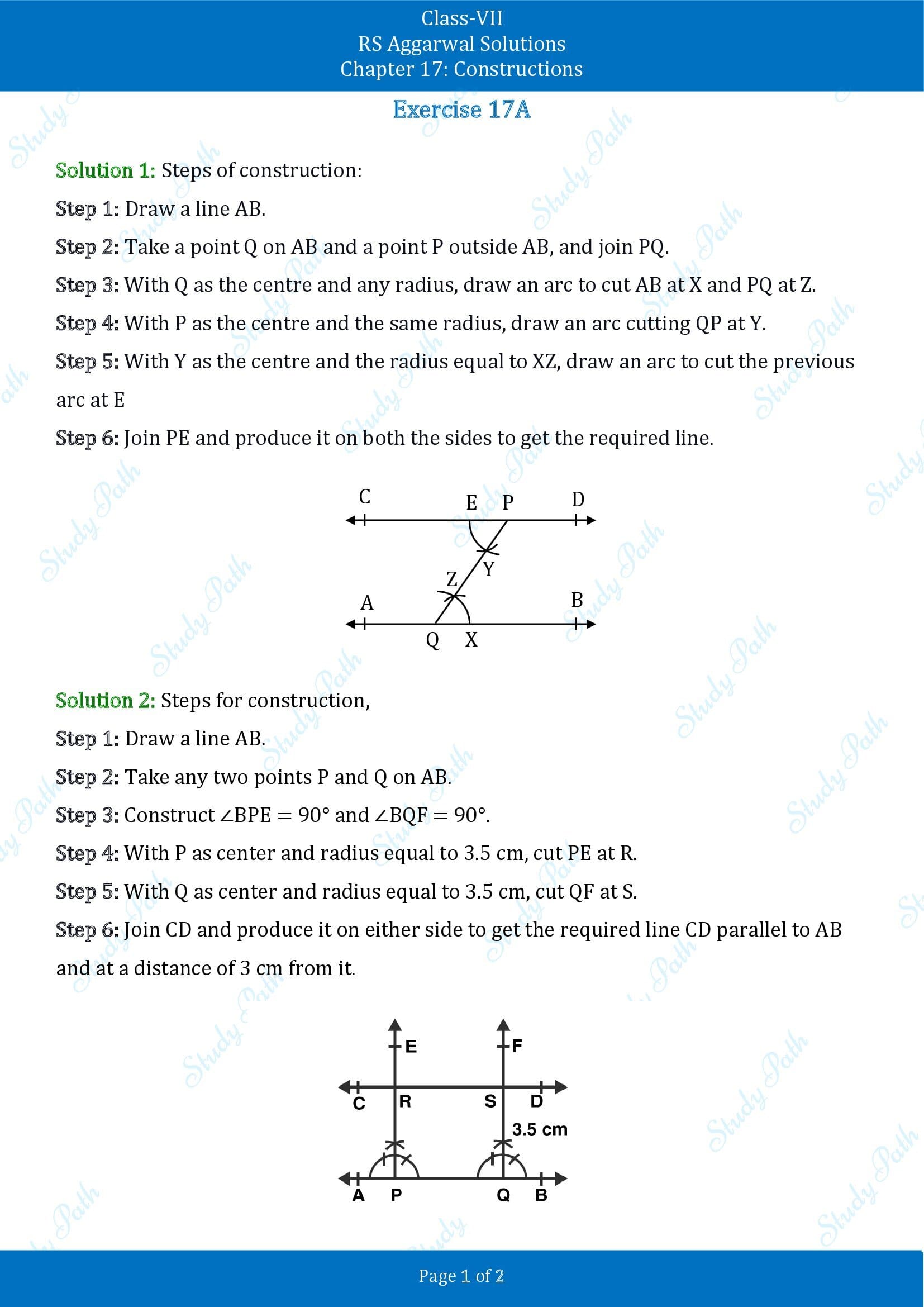 RS Aggarwal Solutions Class 7 Chapter 17 Constructions Exercise 17A 00001