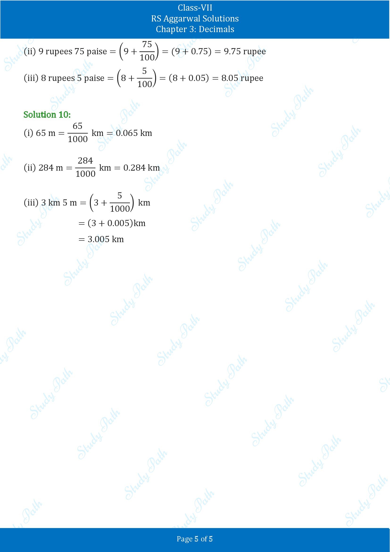RS Aggarwal Solutions Class 7 Chapter 3 Decimals Exercise 3A 00005