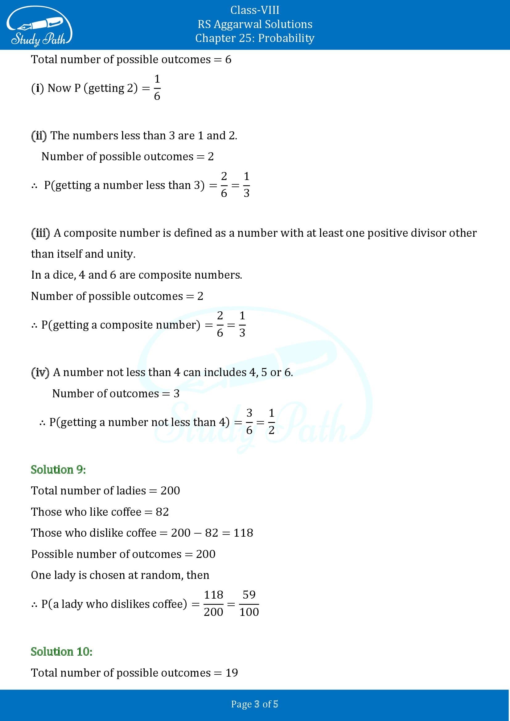 RS Aggarwal Solutions Class 8 Chapter 25 Probability Exercise 25A 00003