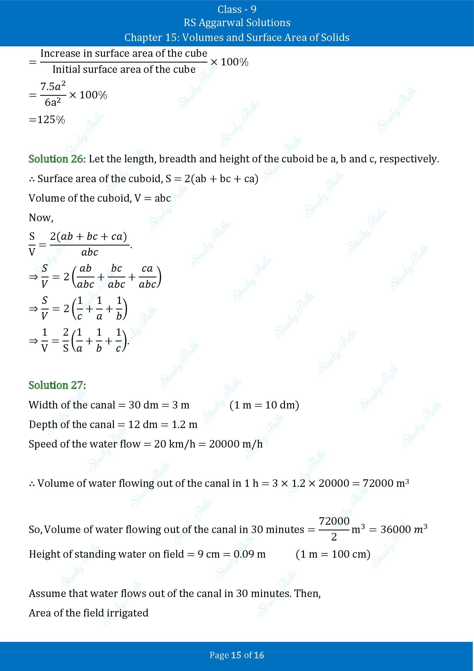 RS Aggarwal Solutions Class 9 Chapter 15 Volumes and Surface Area of Solids Exercise 15A 00015