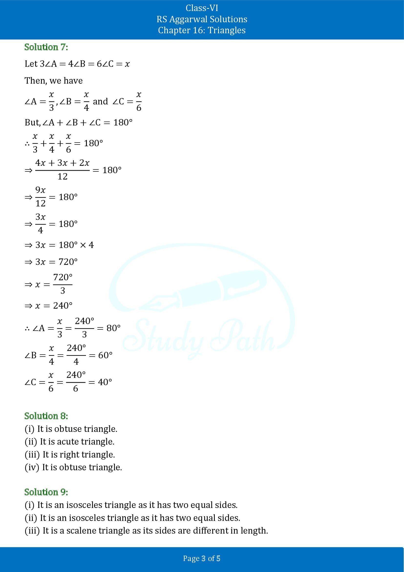 RS Aggarwal Solutions Class 6 Chapter 16 Triangles Exercise 16A 00003