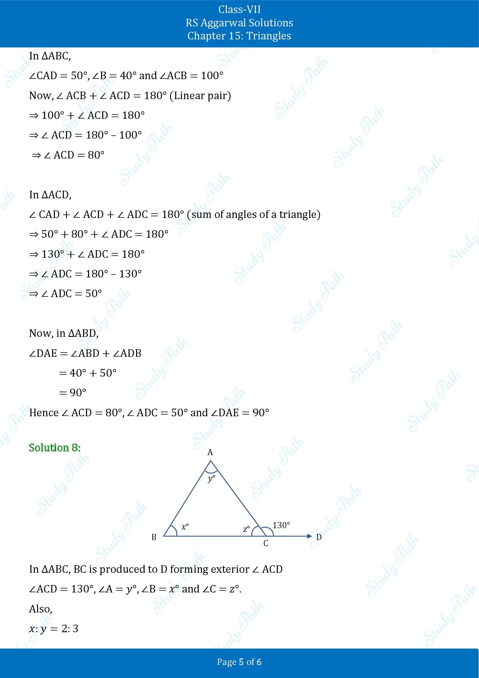 RS Aggarwal Solutions Class 7 Chapter 15 Triangles Exercise 15B 00005
