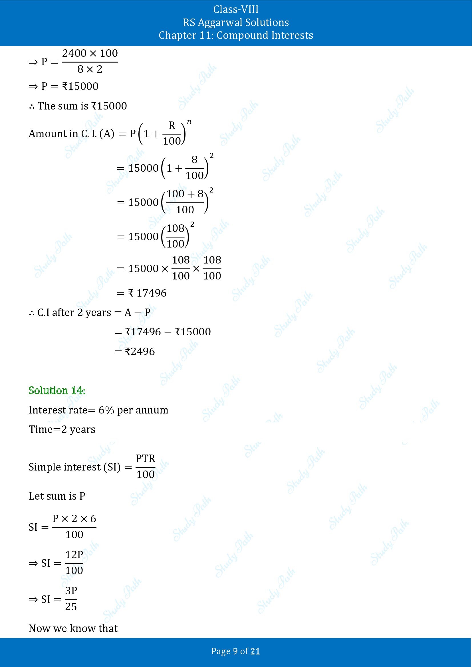 RS Aggarwal Solutions Class 8 Chapter 11 Compound Interests Exercise 11B 00009