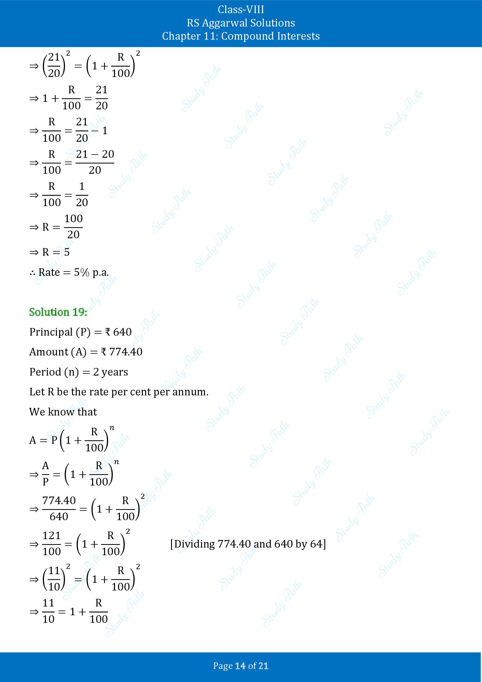RS Aggarwal Solutions Class 8 Chapter 11 Compound Interests Exercise 11B 00014
