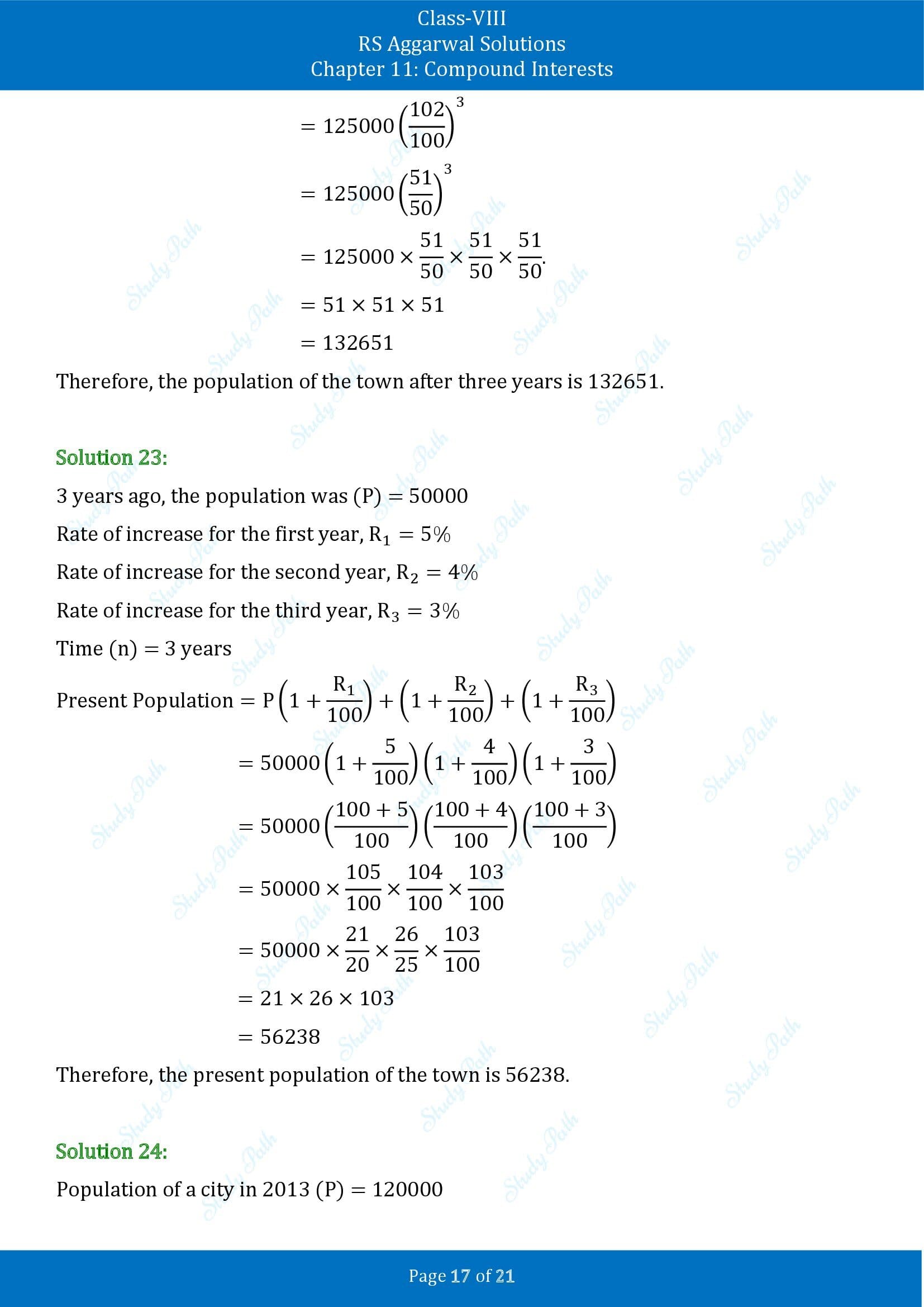 RS Aggarwal Solutions Class 8 Chapter 11 Compound Interests Exercise 11B 00017