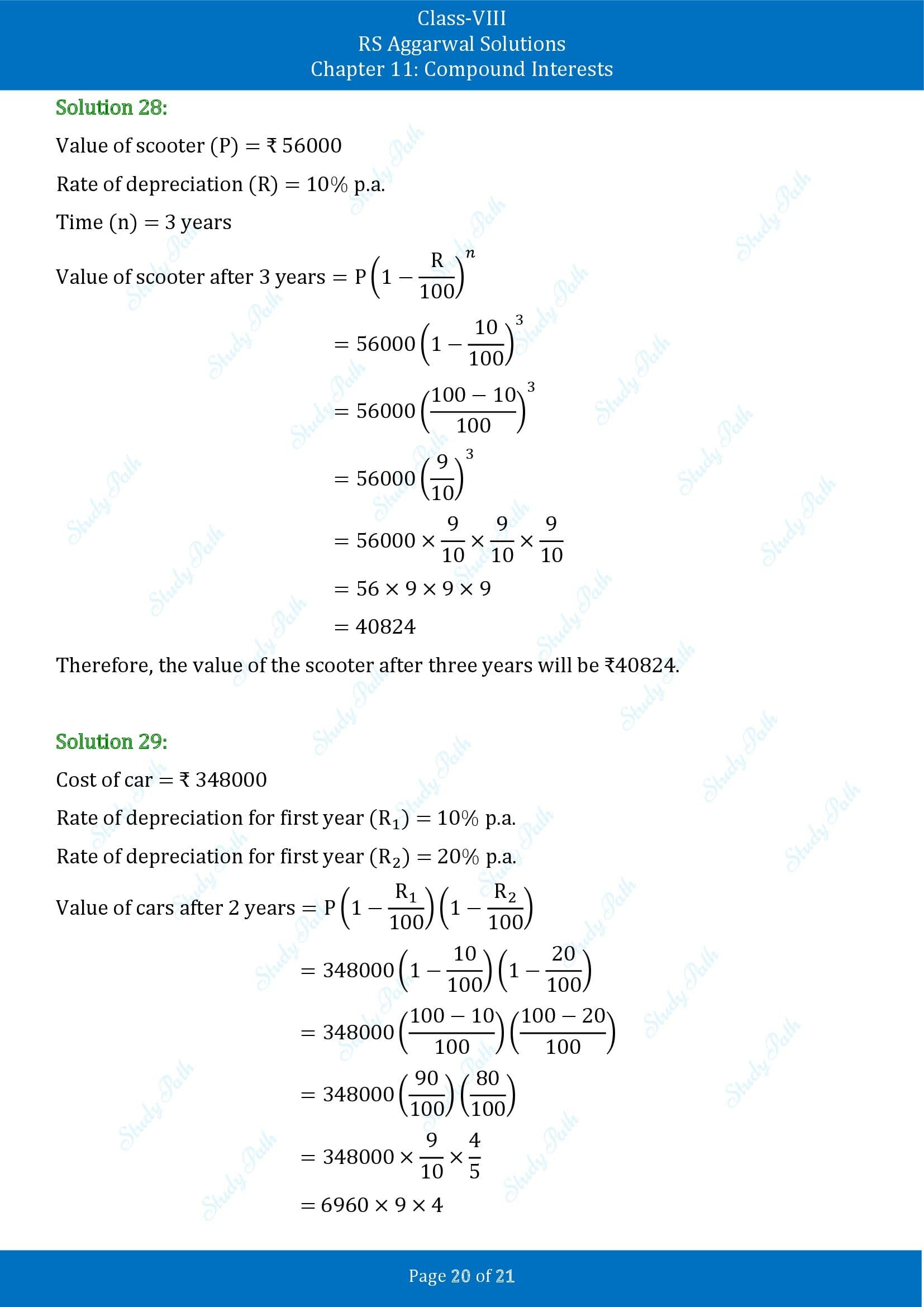 RS Aggarwal Solutions Class 8 Chapter 11 Compound Interests Exercise 11B 00020