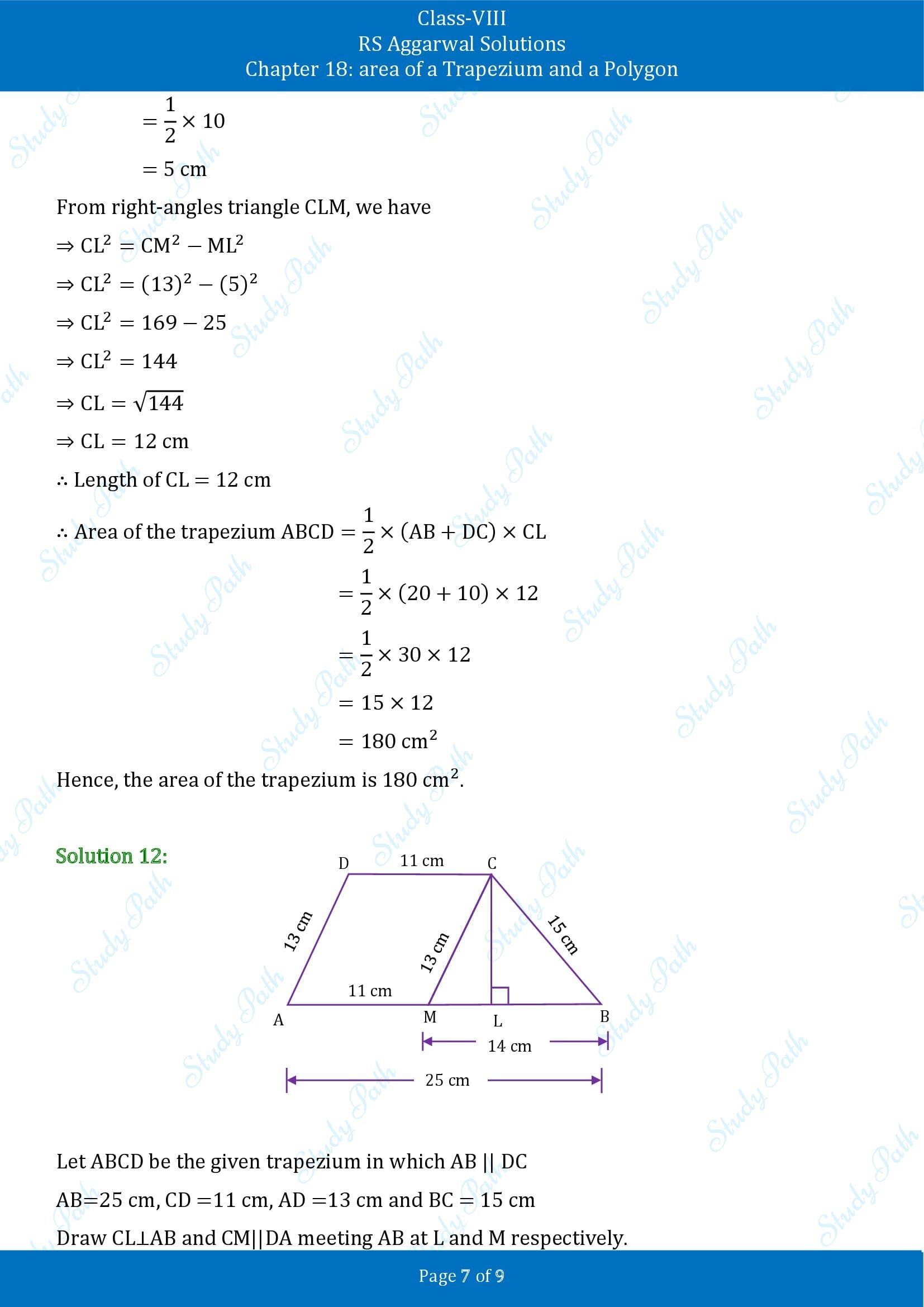 RS Aggarwal Solutions Class 8 Chapter 18 Area of a Trapezium and a Polygon Exercise 18A 00007