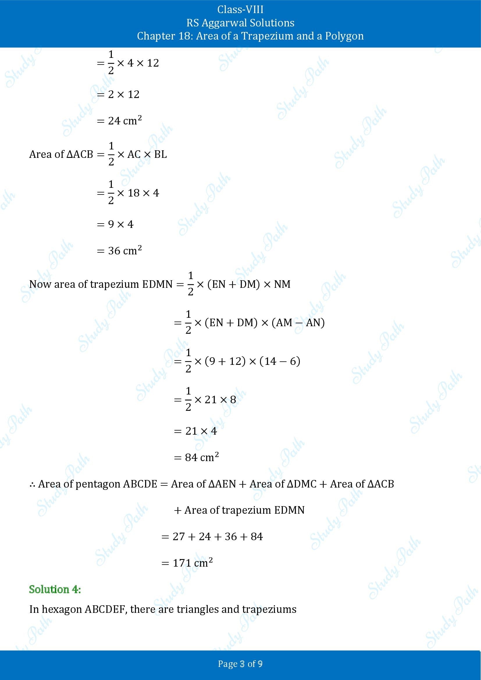 RS Aggarwal Solutions Class 8 Chapter 18 Area of a Trapezium and a Polygon Exercise 18B 00003