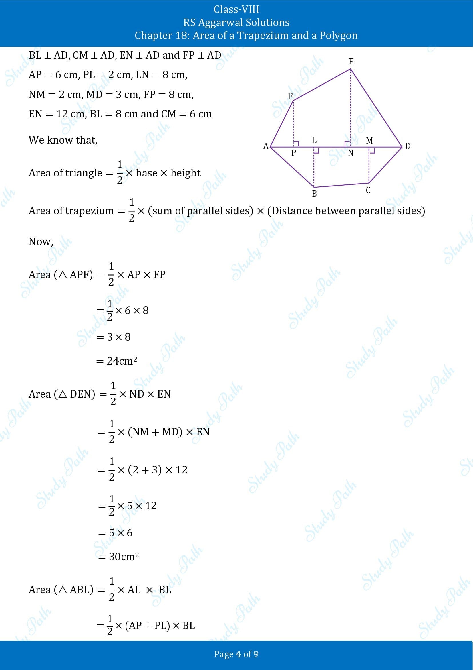 RS Aggarwal Solutions Class 8 Chapter 18 Area of a Trapezium and a Polygon Exercise 18B 00004