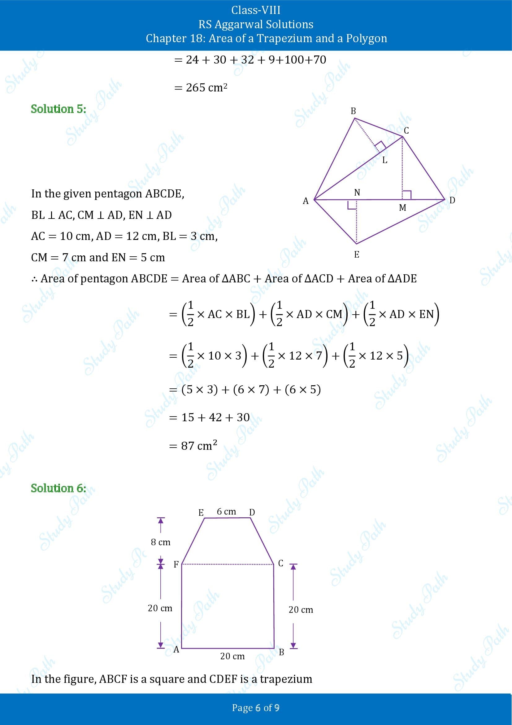 RS Aggarwal Solutions Class 8 Chapter 18 Area of a Trapezium and a Polygon Exercise 18B 00006