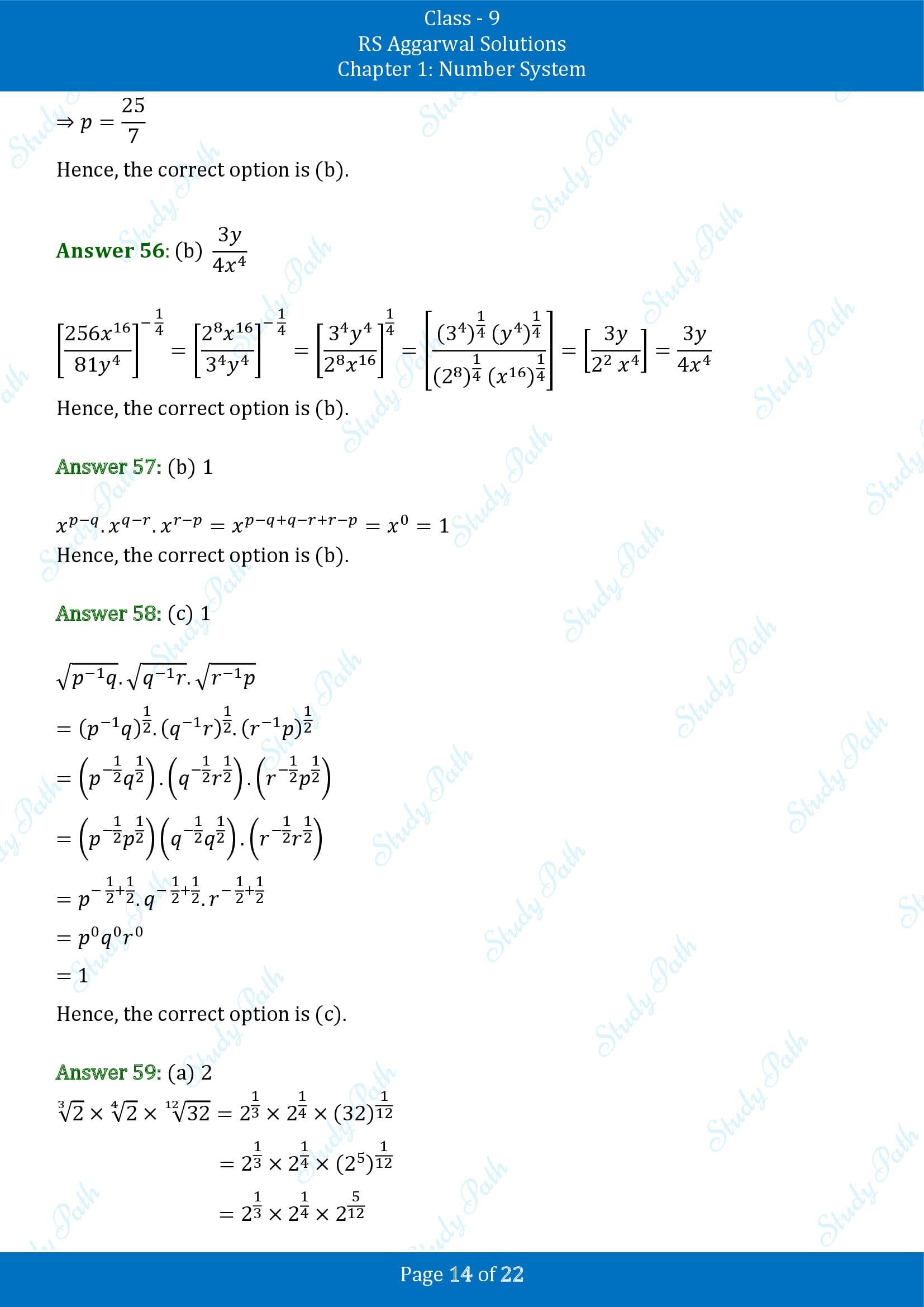 RS Aggarwal Solutions Class 9 Chapter 1 Number System Multiple Choice Questions MCQs 00014