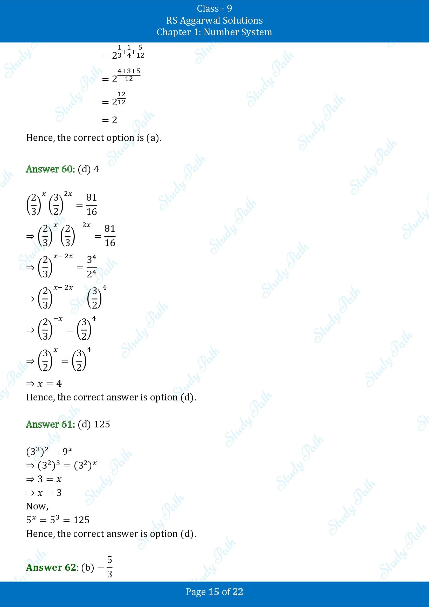 RS Aggarwal Solutions Class 9 Chapter 1 Number System Multiple Choice Questions MCQs 00015
