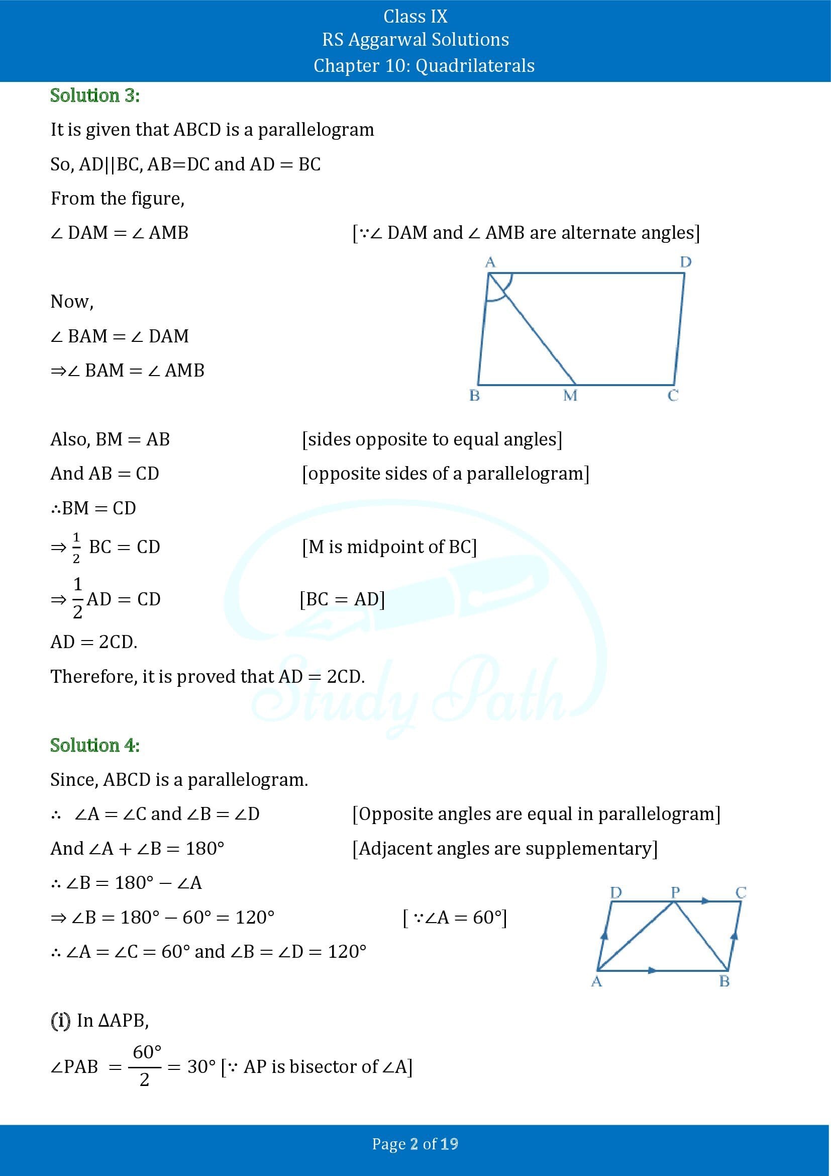 RS Aggarwal Solutions Class 9 Chapter 10 Quadrilaterals Exercise 10B 00002