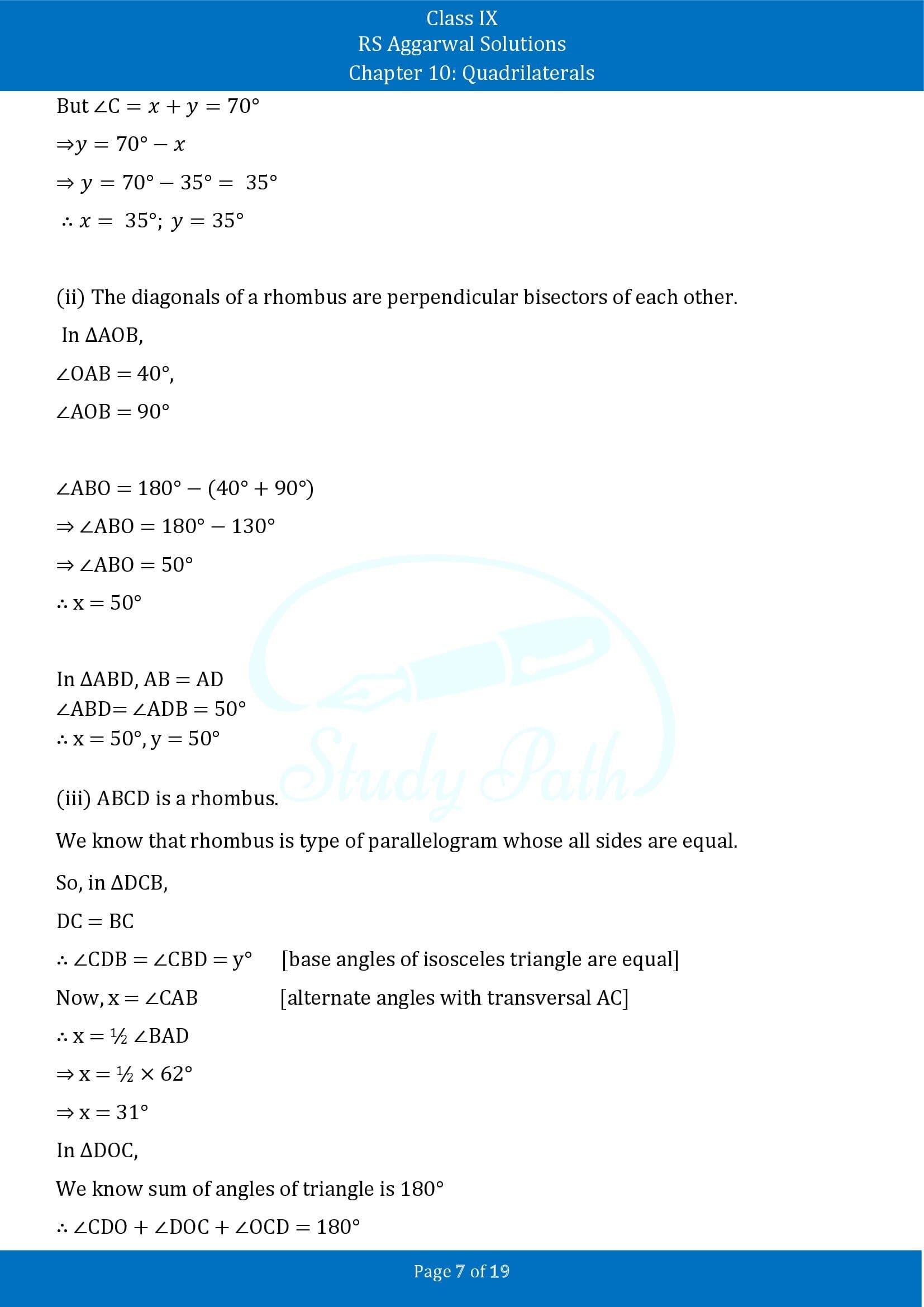 RS Aggarwal Solutions Class 9 Chapter 10 Quadrilaterals Exercise 10B 00007