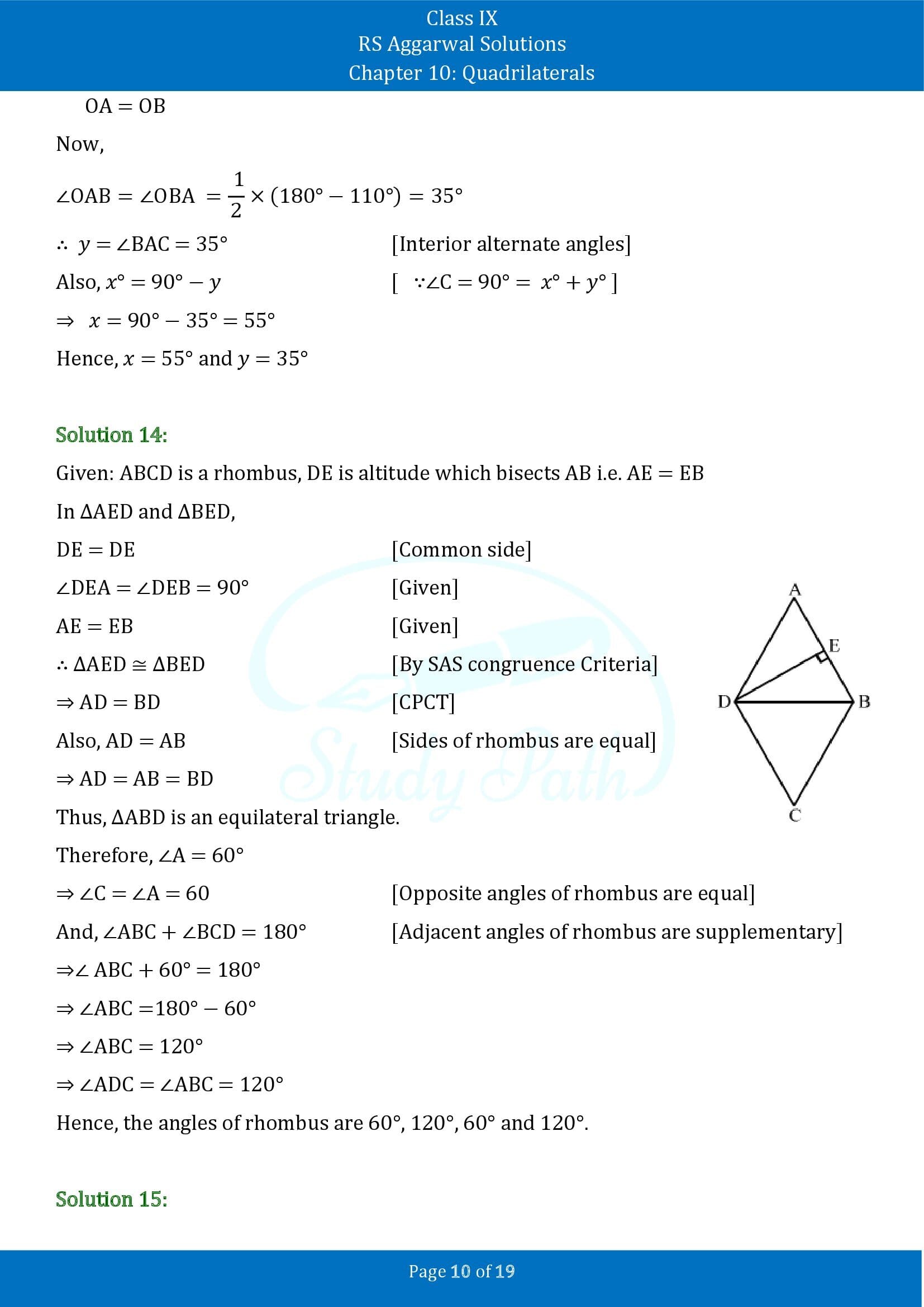 RS Aggarwal Solutions Class 9 Chapter 10 Quadrilaterals Exercise 10B 00010