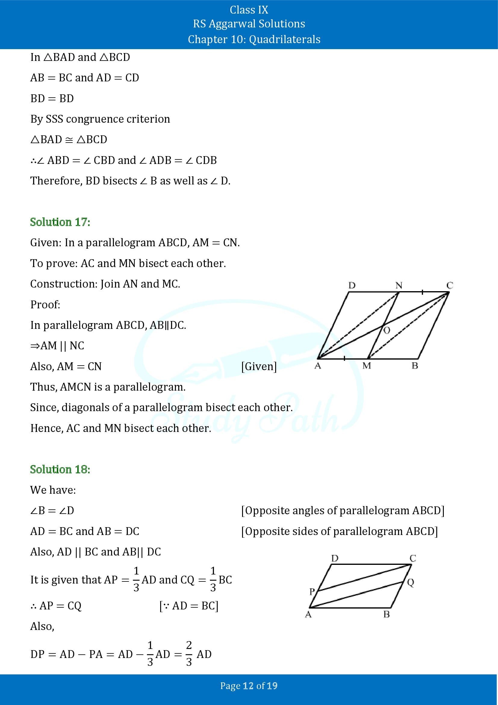 RS Aggarwal Solutions Class 9 Chapter 10 Quadrilaterals Exercise 10B 00012