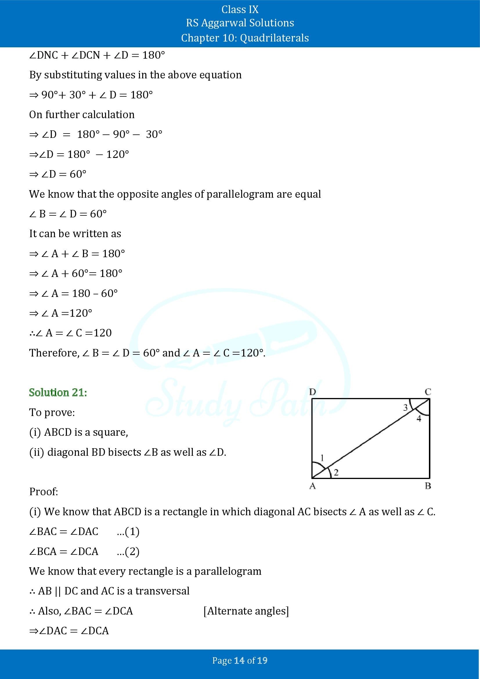 RS Aggarwal Solutions Class 9 Chapter 10 Quadrilaterals Exercise 10B 00014