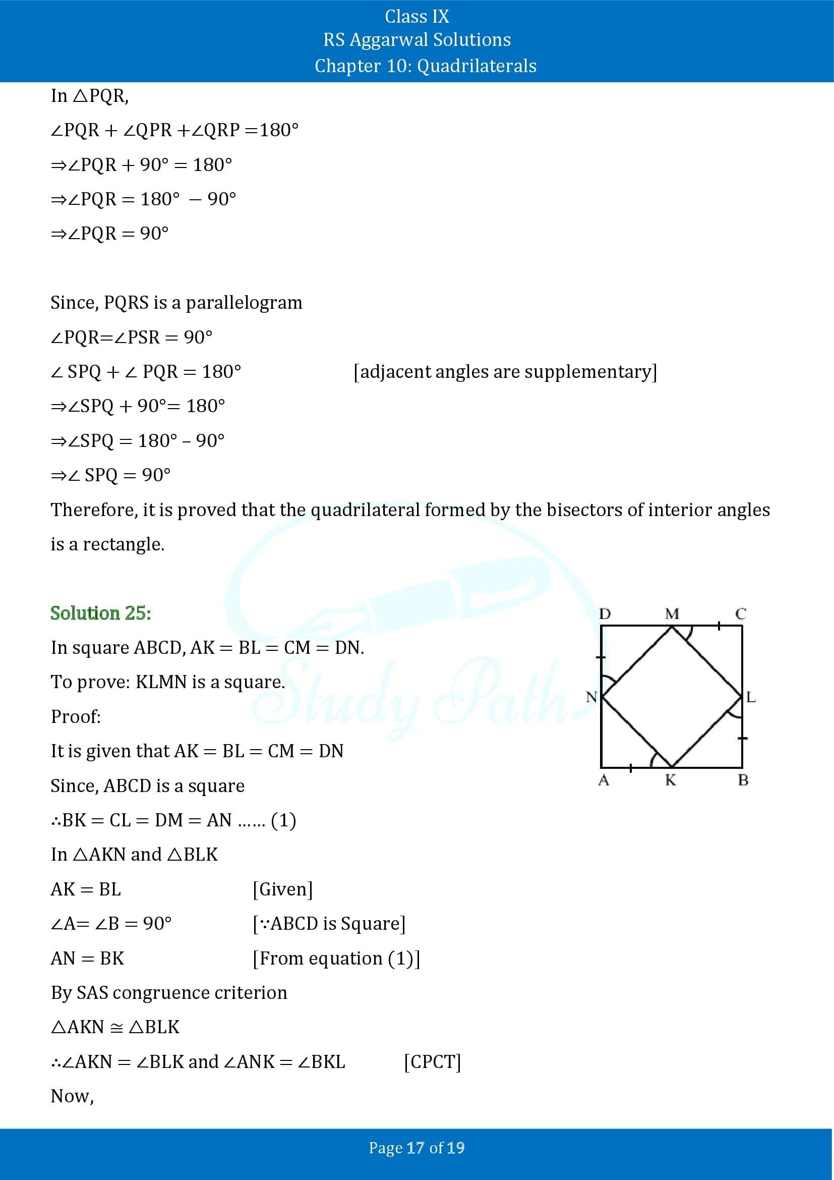 RS Aggarwal Solutions Class 9 Chapter 10 Quadrilaterals Exercise 10B 00017