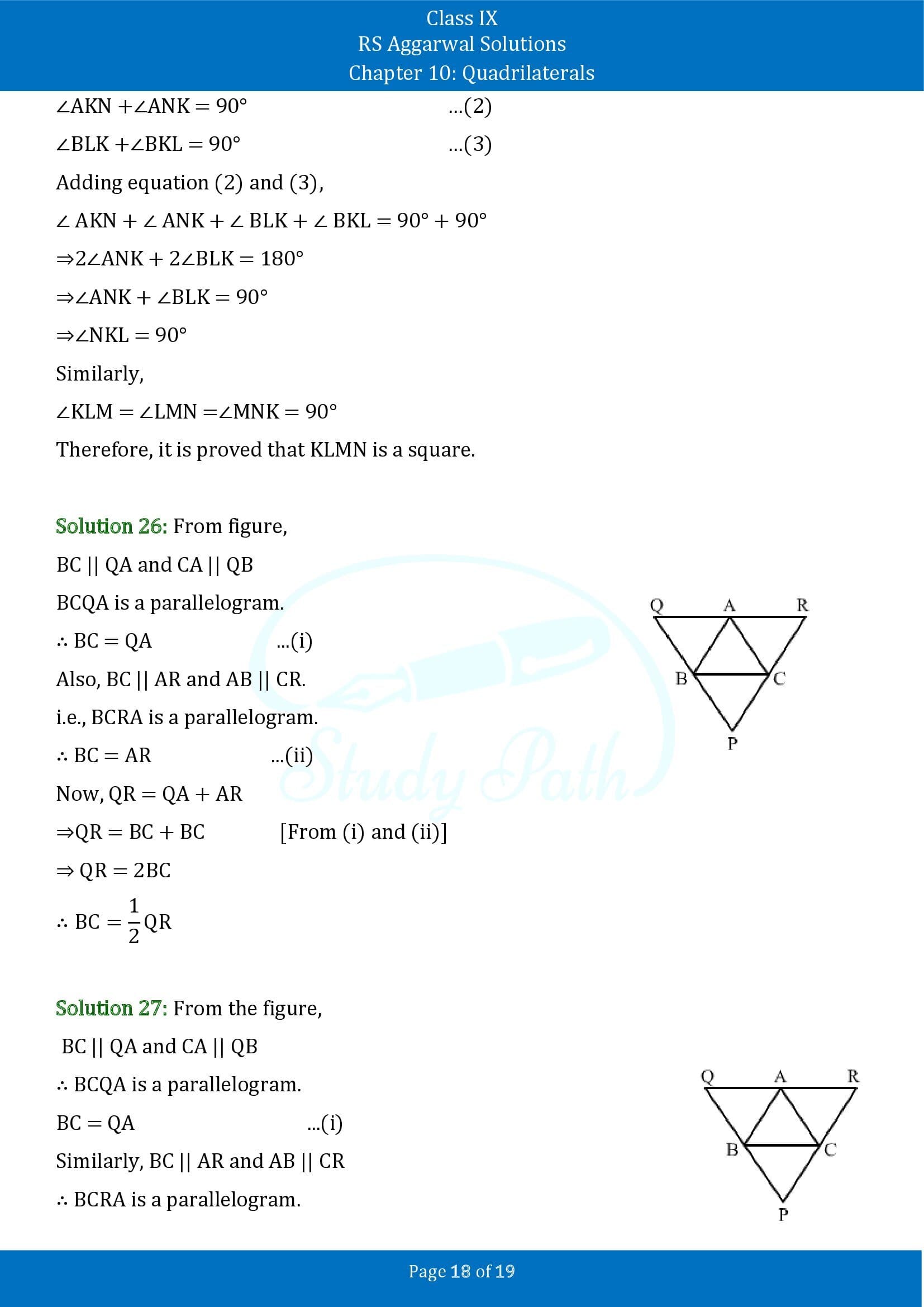 RS Aggarwal Solutions Class 9 Chapter 10 Quadrilaterals Exercise 10B 00018